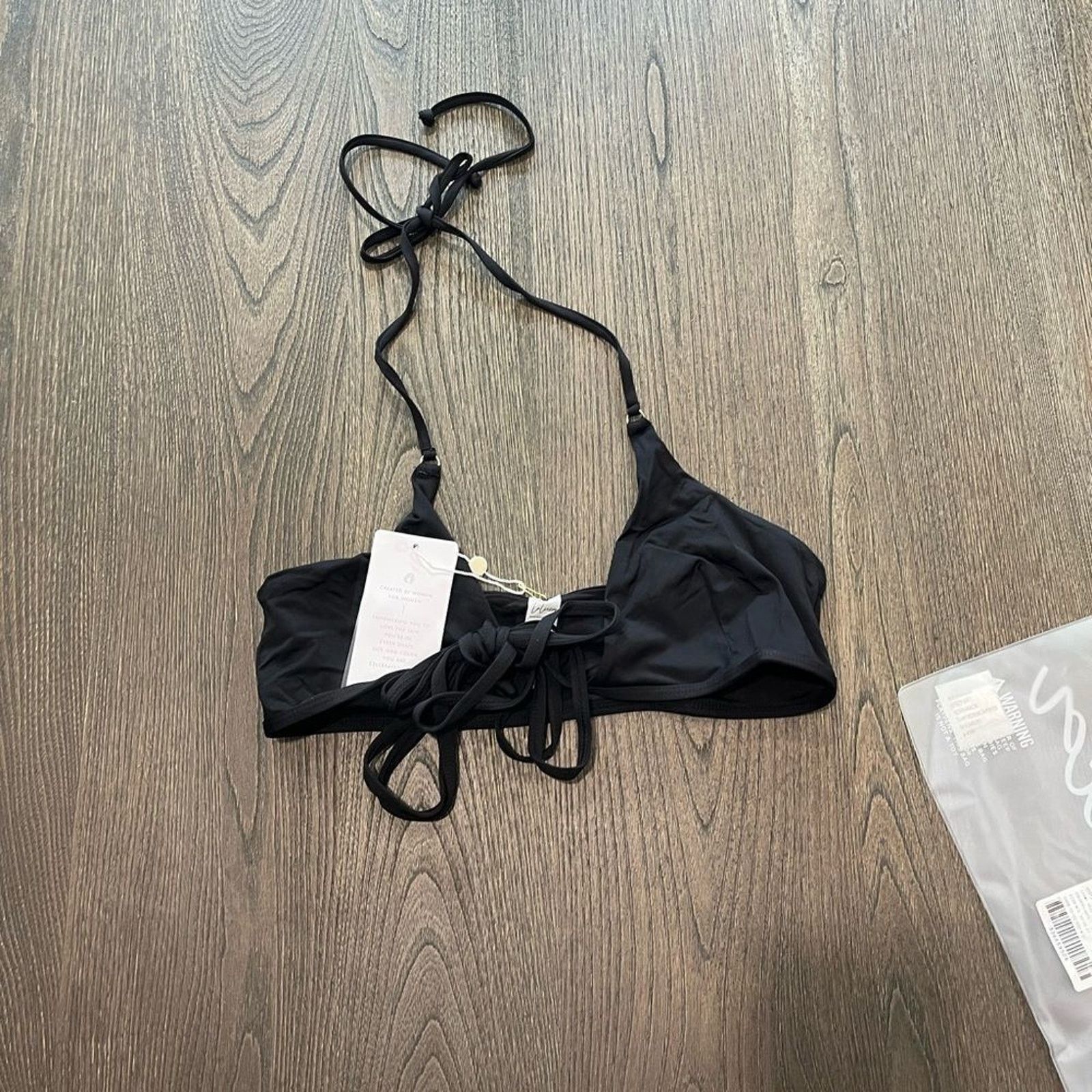 Vintage NWT Toluca Amina Bikini Top Waist Wrap Triangle Onyx Sz M/L Size ONE SIZE - 1 Thumbnail