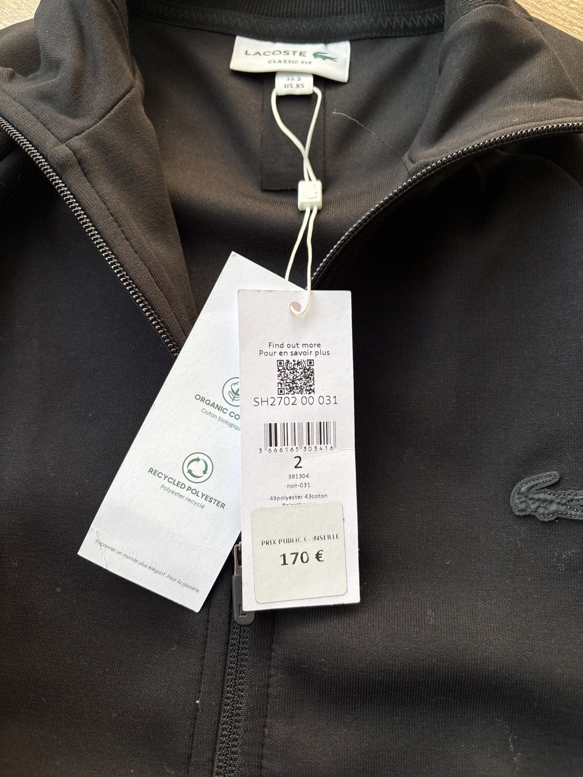 Lacoste Lacoste Men’s High Neck Cotton Blend Zip Jogger Sweatshirt Size US XS / EU 42 / 0 - 6 Thumbnail