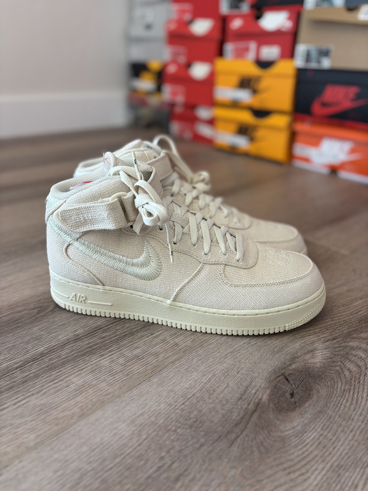 Sneaker Air Force Stussy Beige Nike Air Force Mid Stussy Fossil 2022