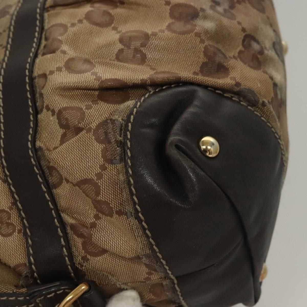 Gucci GUCCI GG Crystal Hand Bag Coated Canvas Beige Gold Size ONE SIZE - 10 Thumbnail