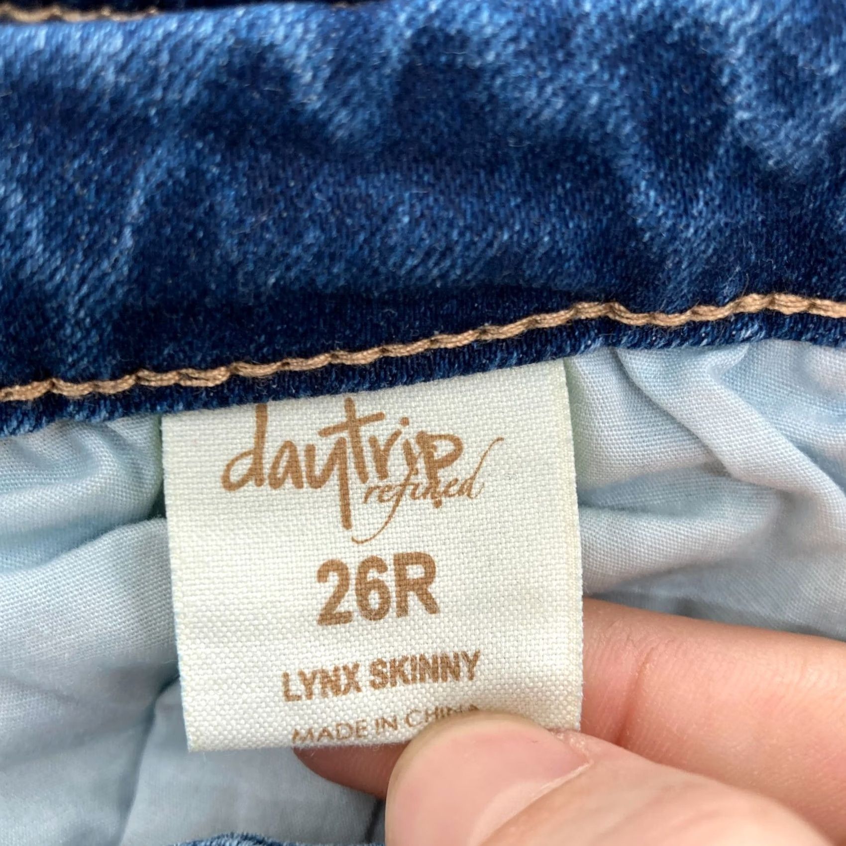 Vintage Daytrip Lynx Skinny Jeans Women's 26 Blue Stretch Denim Distressed Grunge Western Size 26" / US 2 / IT 38 - 6 Thumbnail