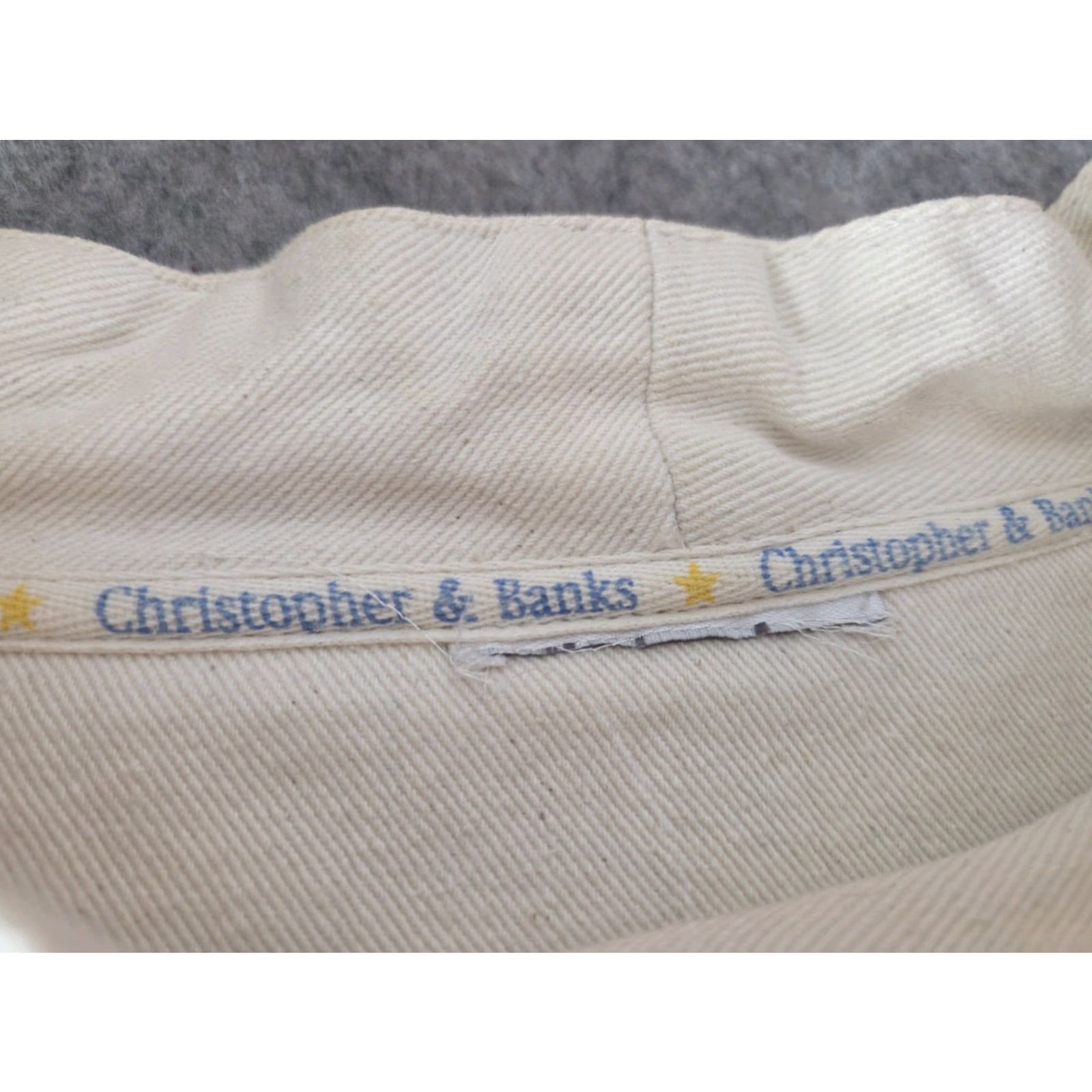 Vintage VINTAGE Christopher & Banks Canvas Pullover Jacket Embroidered Pine Trees 2XL Women Ivory Cotton Canvas Embroidered Jacket 2XL Women Size XXL / US 16-18 / IT 52-54 - 3 Thumbnail