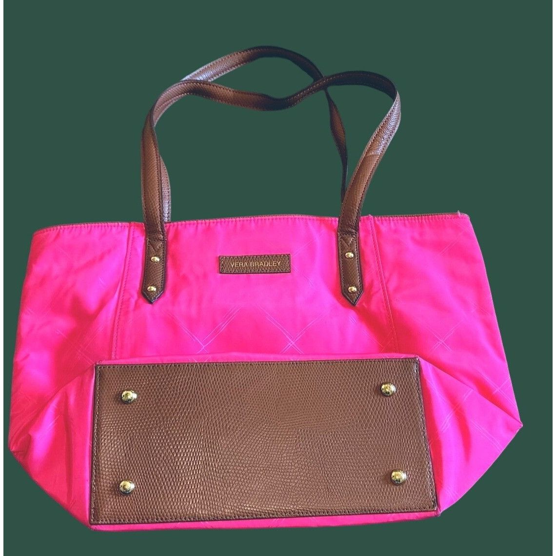 Vera Bradley Vera Bradley Pink & Brown Tote Bag With Faux Leather Accents Size ONE SIZE - 1 Thumbnail