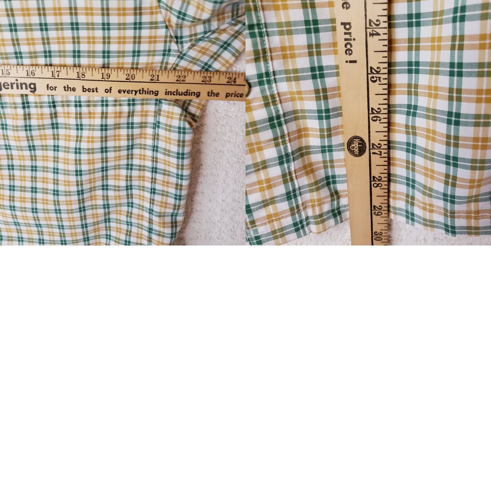 Vintage Vertx Stretch Shirt Mens Medium Green Tan Check Vented Back Conceal Carry Button-Up Short Sleeve Collared Cotton Blend Casual Workwear 42 Chest Mens Size US M / EU 48-50 / 2 - 10 Thumbnail