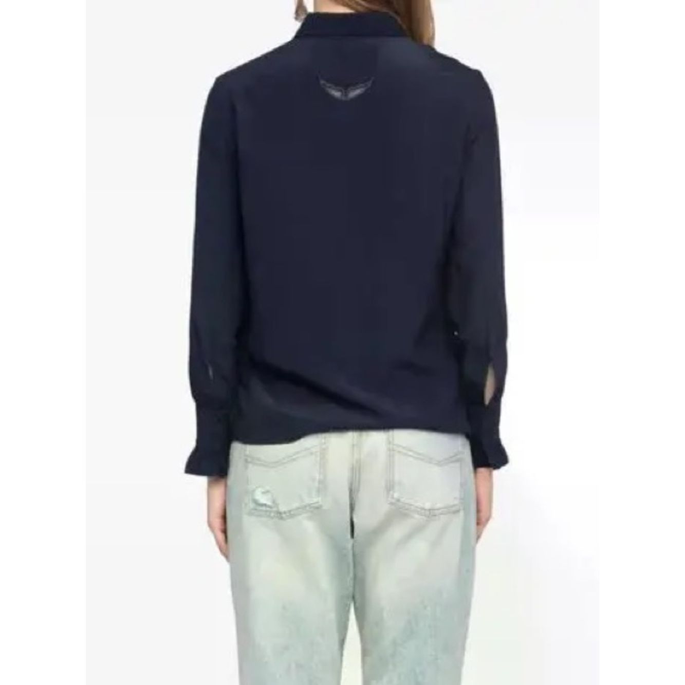 Zadig & Voltaire Zadig & Voltaire Thely Soft Shirt Navy NWT Sz S 100% Viscos Size S / US 4 / IT 40 - 2 Thumbnail