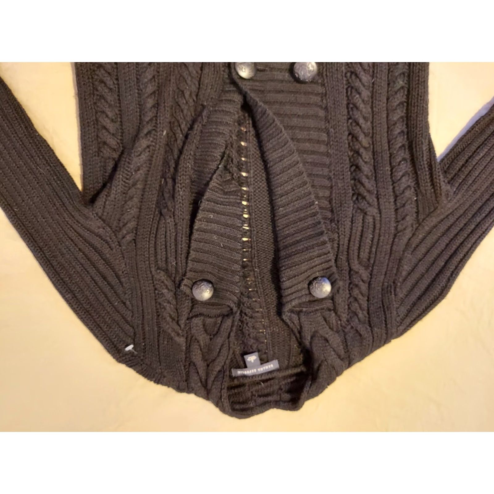 Banana Republic Womens Banana Republic Cardigan Sweater Jacket S Small Black Cotton Cardigan Knit Regular Women Fall Winter Spring Mens no (but ensure no extra). Size S / US 4 / IT 40 - 2 Thumbnail