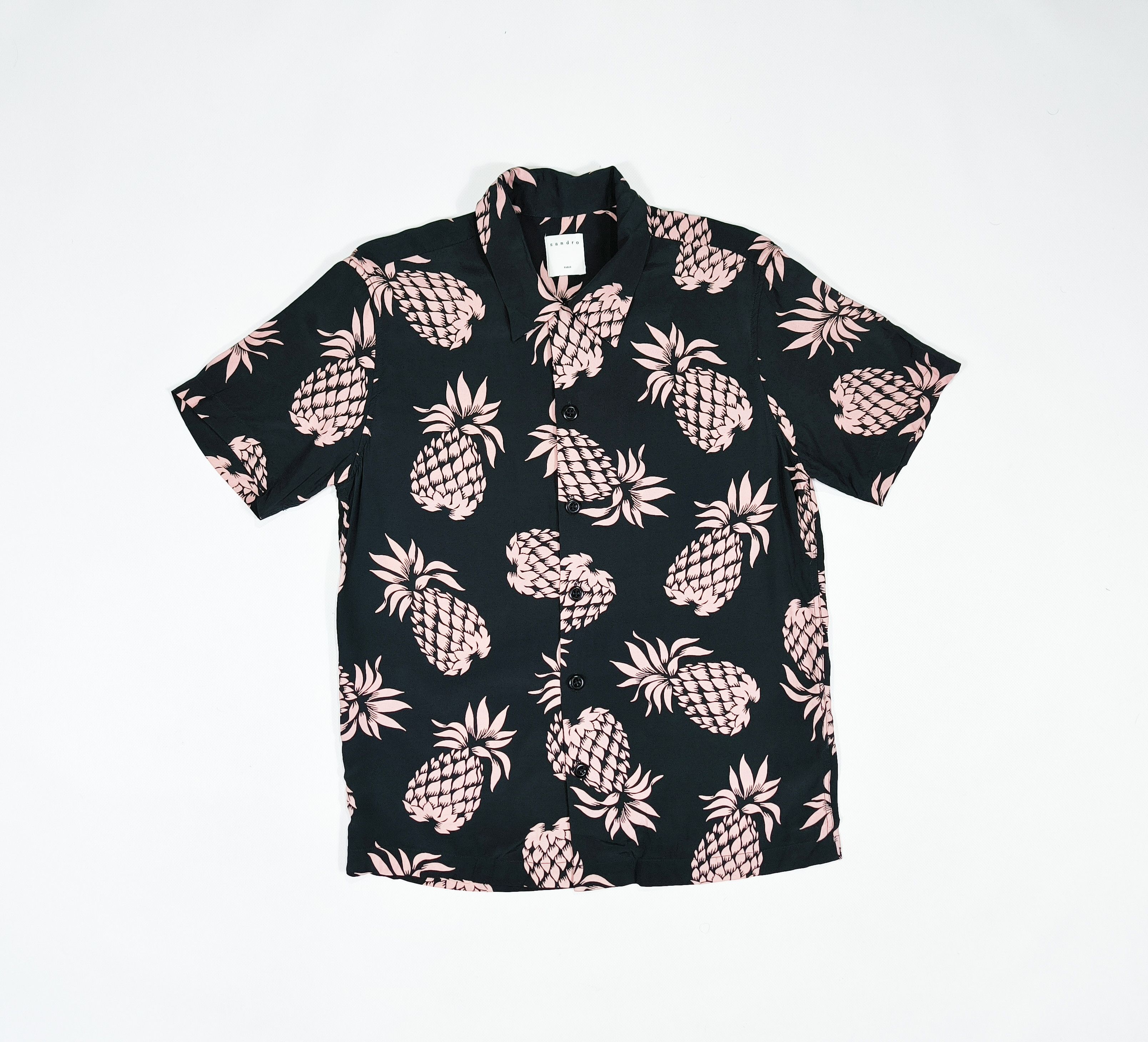 Sandro Sandro Paris Black Pink Pineapple Print Shirt Size S Size US S / EU 44-46 / 1 - 1 Thumbnail