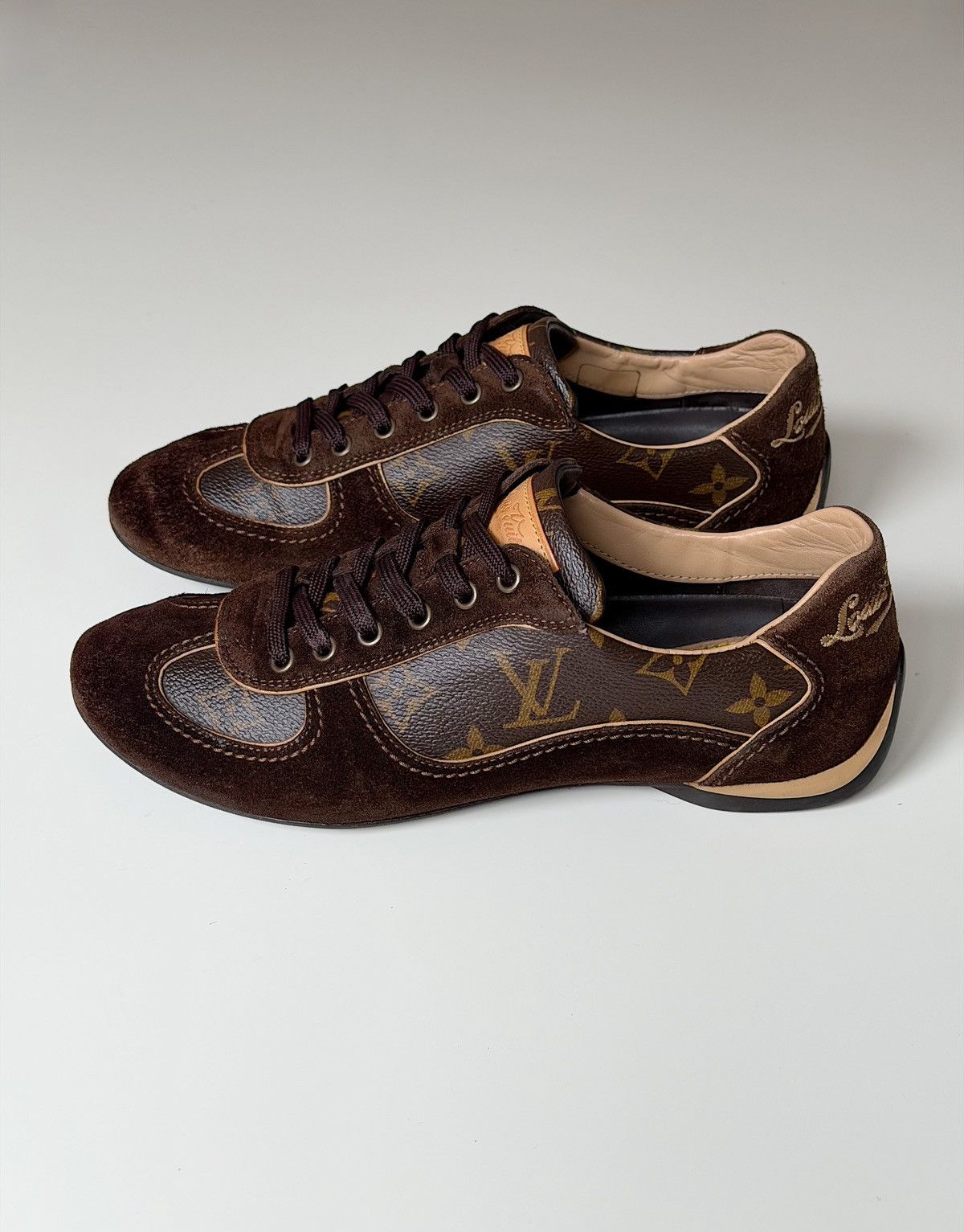 Louis Vuitton LOUIS VUITTON 2008 Monogram Low Profile Sneakers LV trainers Size US 6 / IT 36 - 23 Thumbnail