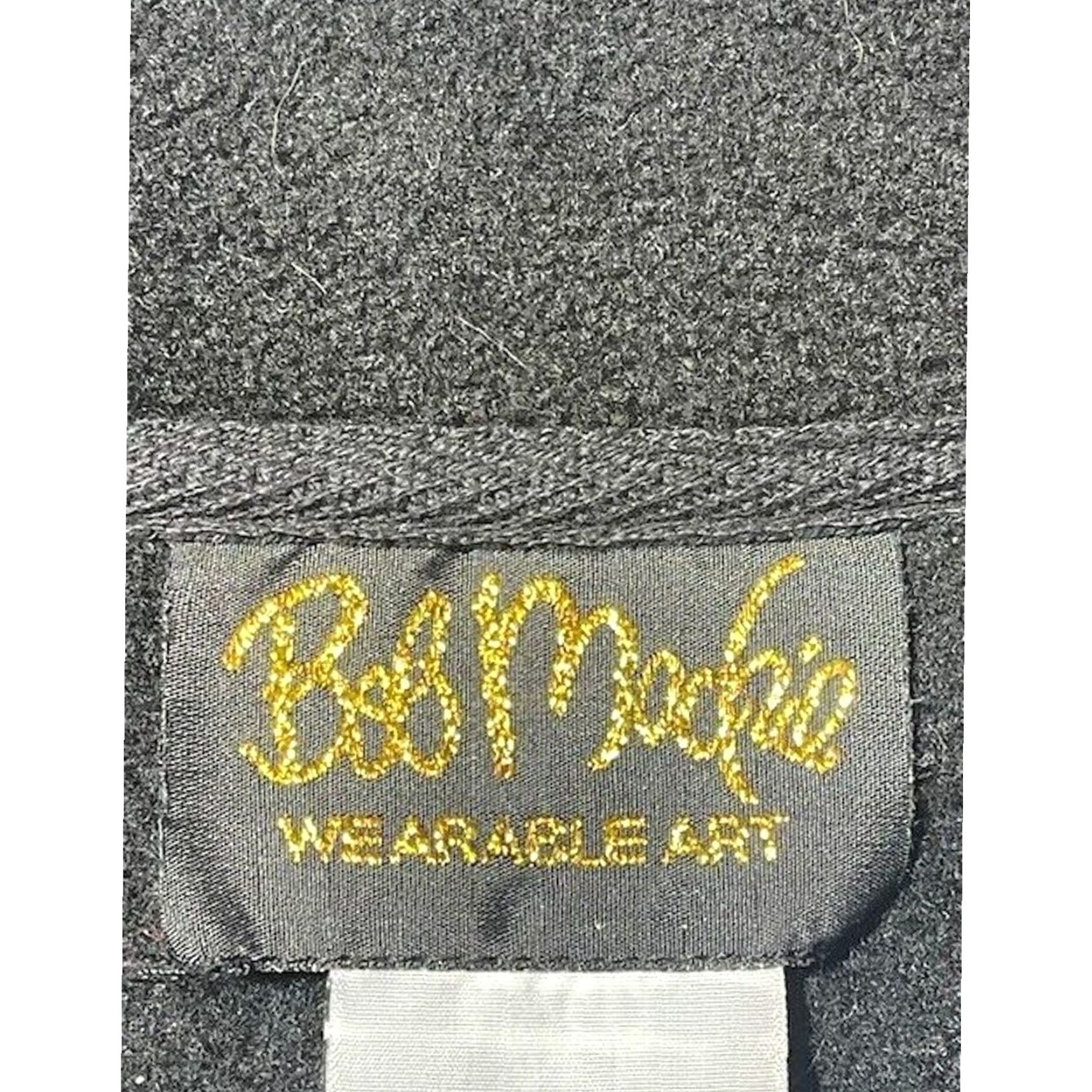 Bob Mackie VINTAGE Bob Mackie Wearable Art Fleece Jacket S Women's S Black Geometric Zip Pockets Mid-Length Casual Travel Workwear Art Classic Outdoor Preppy Size S / US 4 / IT 40 - 6 Thumbnail