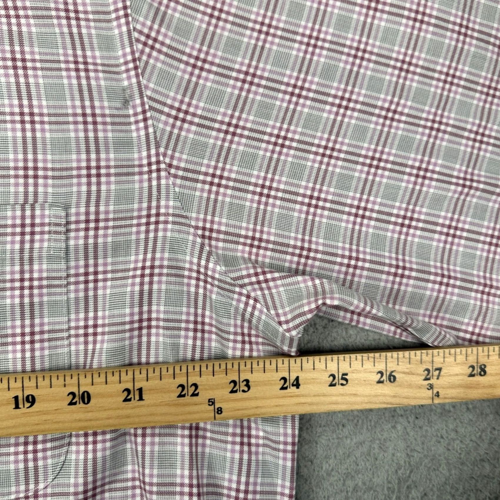 Pinko Paul Fredrick Shirt Mens 16.5 Dress Gray Pink Classic Fit Plaid Button Up EUC Size 46R - 5 Thumbnail