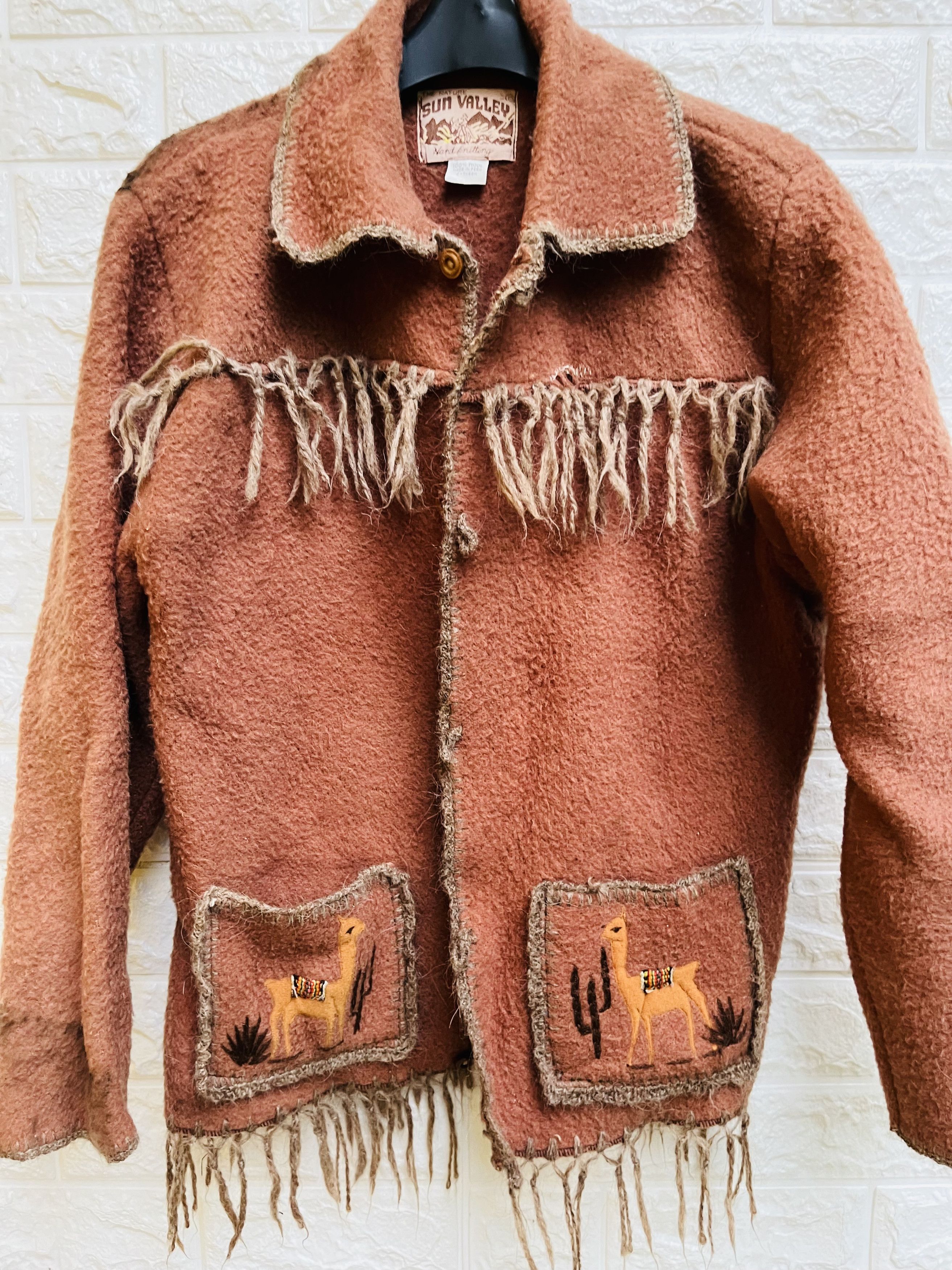 Designer × Japanese Brand Vintage Sun Valley Hand Britting Wool Design Fashion Style Size M / US 6-8 / IT 42-44 - 4 Thumbnail