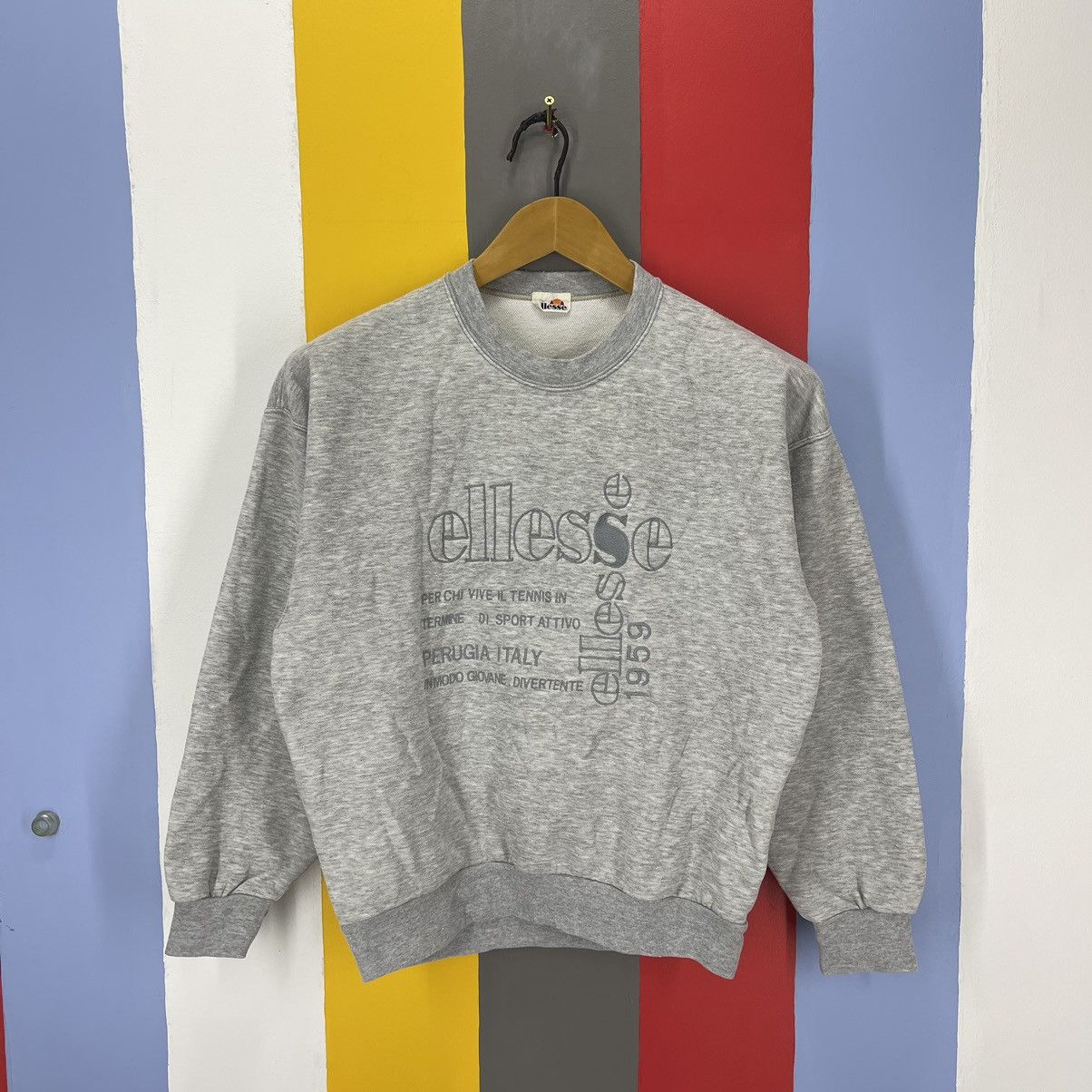 image of Edition Japan x Ellesse Vintage Ellesse Crew Neck Sweatshirt 1460/ay in Grey, Men's (Size Small)