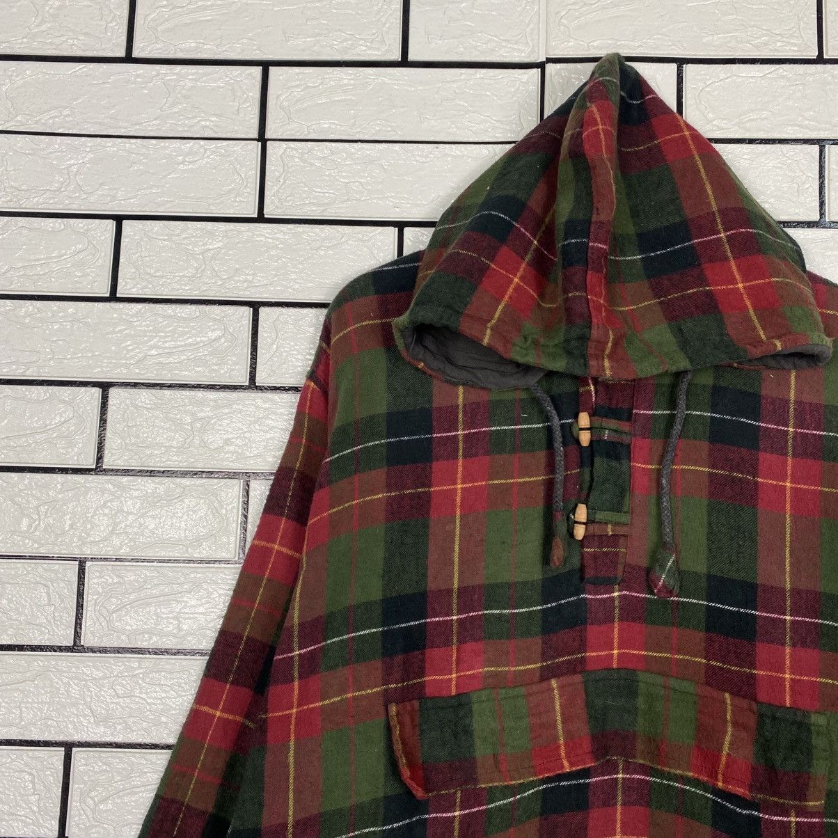 Hysteric Glamour 📌Vintage Half Button Baja Jacket Hoodie Tartan Design Size US M / EU 48-50 / 2 - 8 Thumbnail