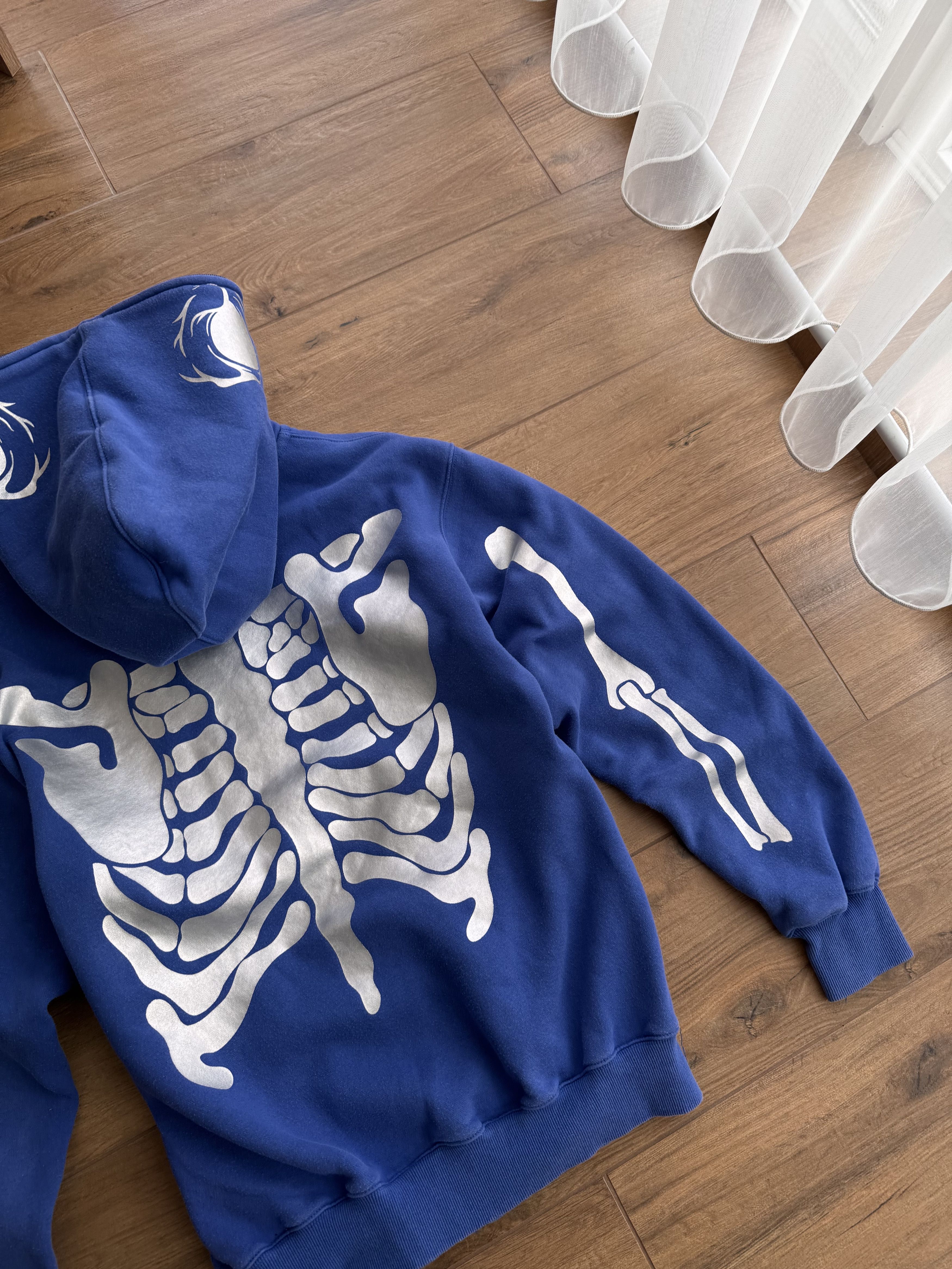 Japanese Brand × Vintage Vintage Kanye West Style Full Zip Skeleton Blue Hoodie Size US M / EU 48-50 / 2 - 9 Thumbnail