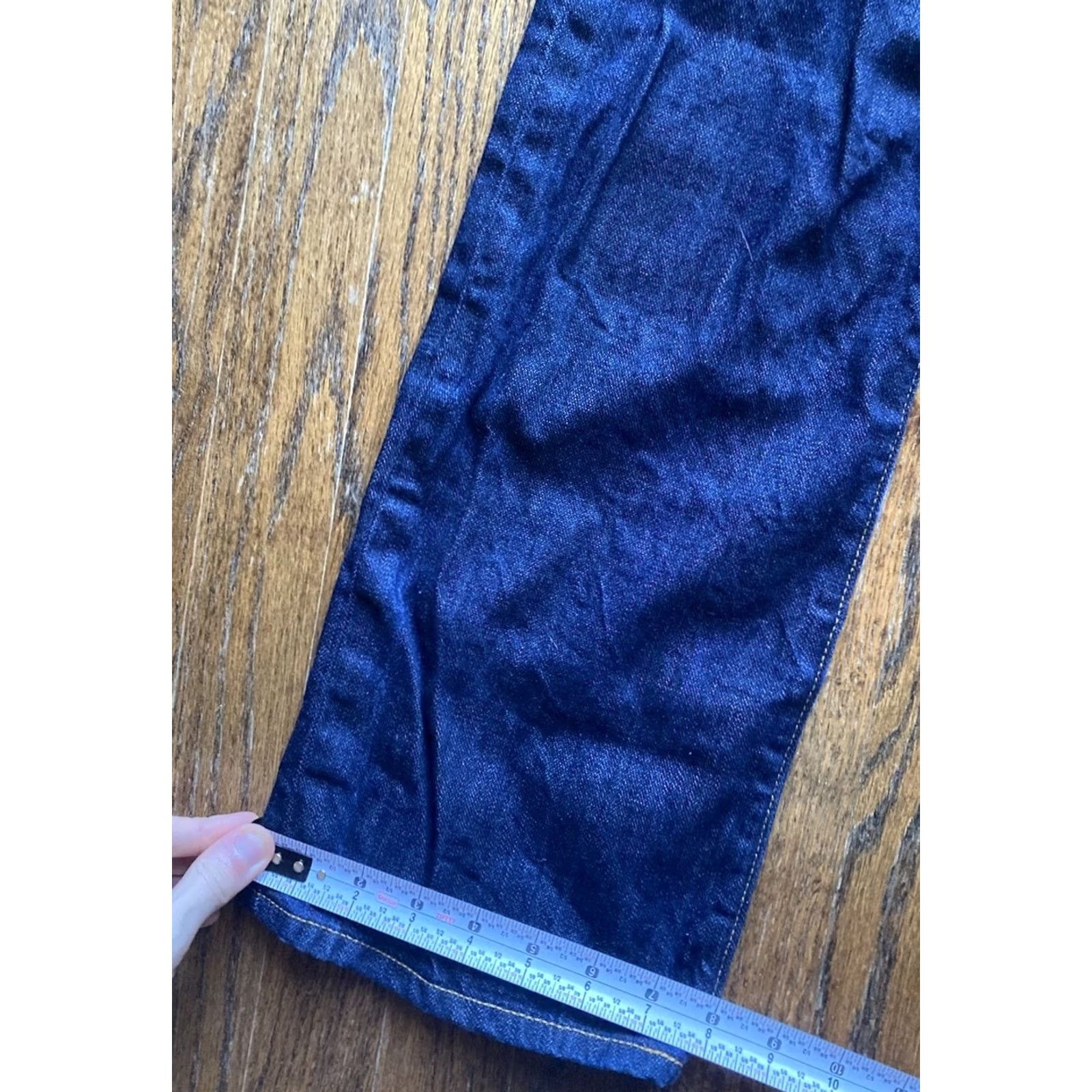 Raleigh Denim Raleigh Denim Jeans Mens 31 Raw Denim USA Handmade White Oak Cone Mills Bootcut 34 Inseam Blue Cotton Denim 31 x 34 Regular Men USA Size US 31 - 3 Thumbnail