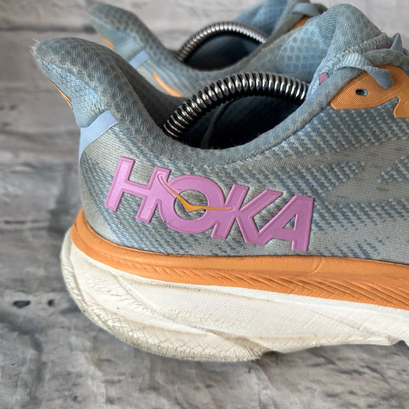 Vintage Hoka One One Clifton 9 Blue Running Sneakers Women’s 9.5 B Shoes Athletic Casual All Season Size US 10 / IT 40 - 3 Thumbnail