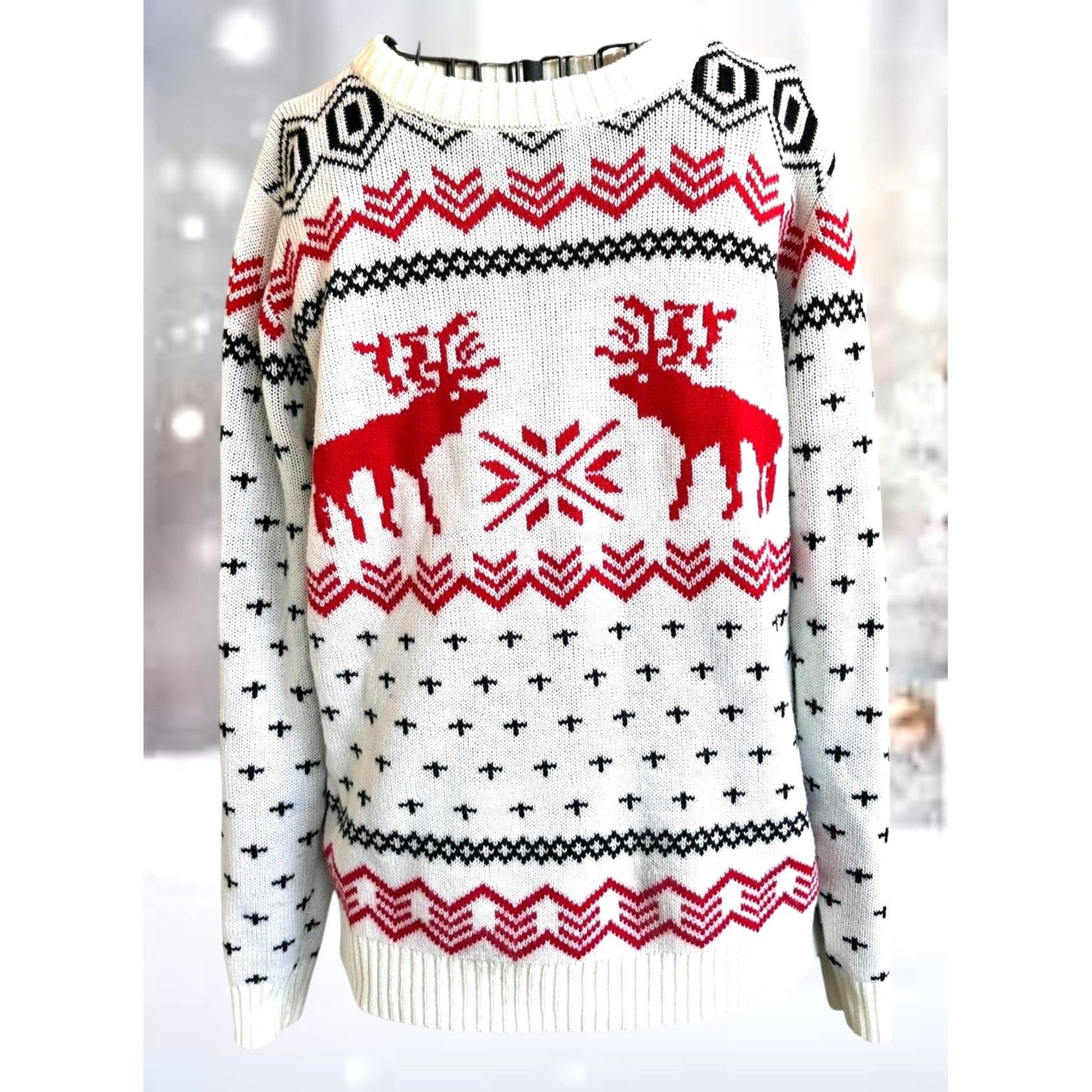 Other v28 Ugly Christmas Reindeer Sweater Unisex Large Winter Merr Size US L / EU 52-54 / 3 - 1 Thumbnail