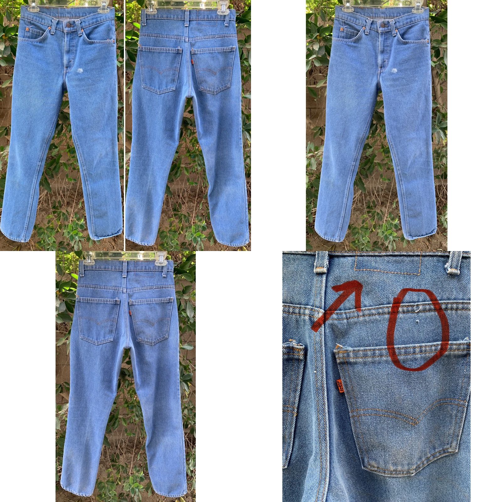 Levi's VINTAGE Levi’s Orange Tab Jeans SF 207 28 Waist 31.5 Inseam 70s 1970s Levis Rockabilly Denim Blue Jeans Mens Womens Size 28" / US 6 / IT 42 - 9 Thumbnail