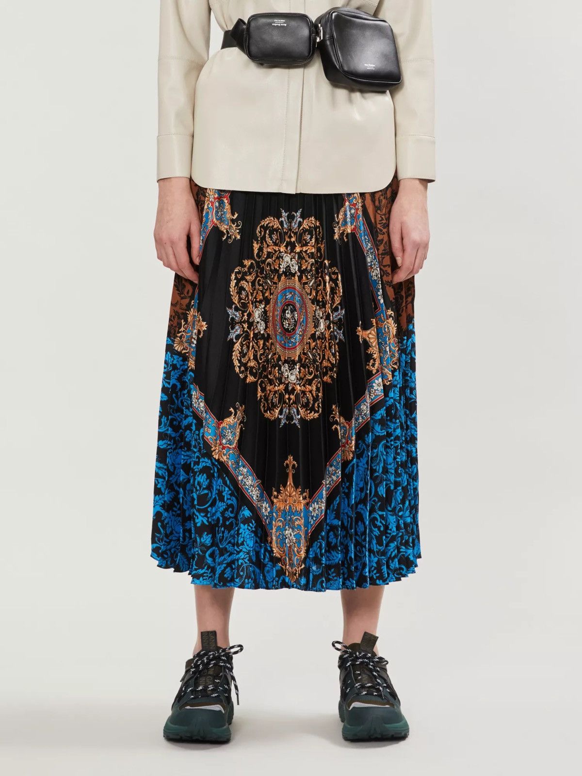 Sandro Sandro Ivona Printed Multicoloured Mid Skirt Pleated Size 25" / US 0 / IT 36 - 2 Thumbnail
