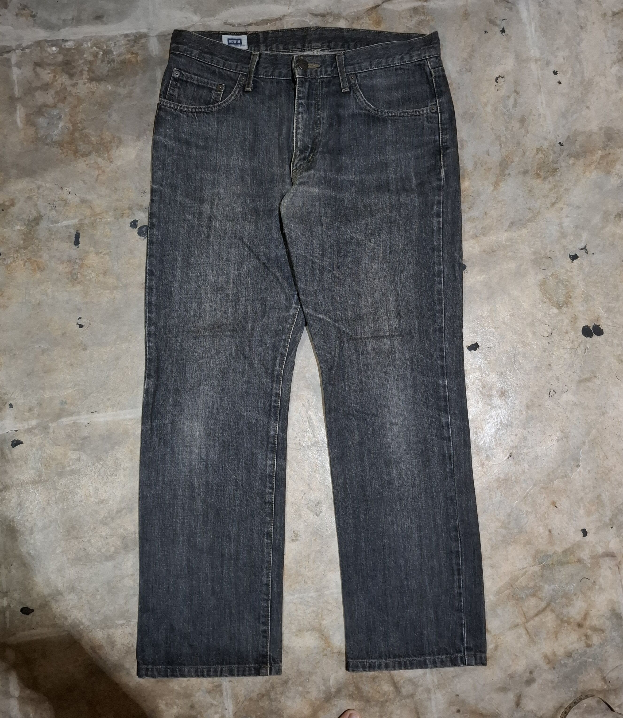 Edwin Vtg Y2k Edwin Japan International Basic 403 Straight Jeans Size US 33 - 1 Thumbnail
