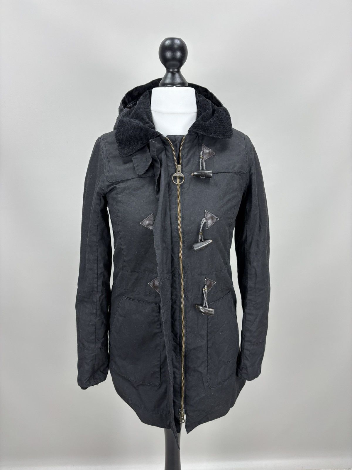 Barbour Womens waxed jacket Barbour Buttermere Duffle Coat Size UK 8 Size S / US 4 / IT 40 - 13 Thumbnail