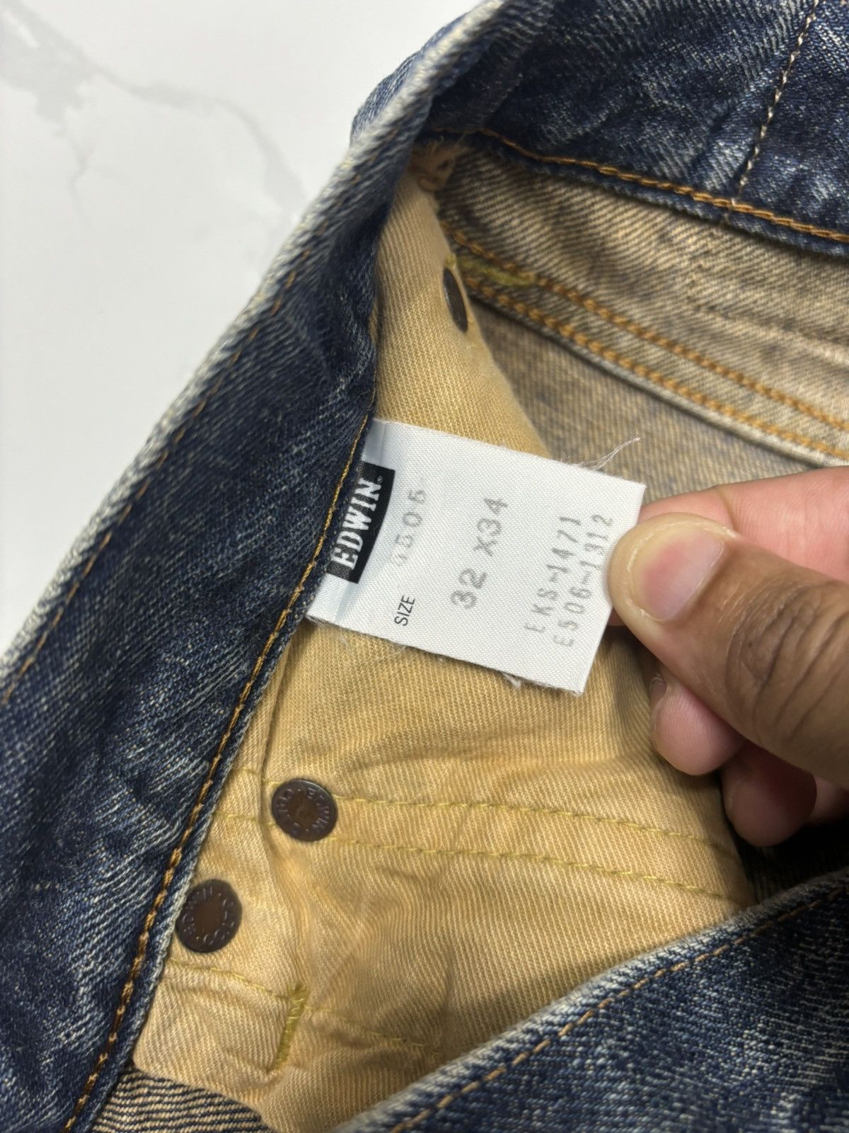 Kapital 🔥EDWIN 505x SELVEDGE BAGGY JEANS RIPPED DENIM JEANS Size US 30 / EU 46 - 10 Thumbnail