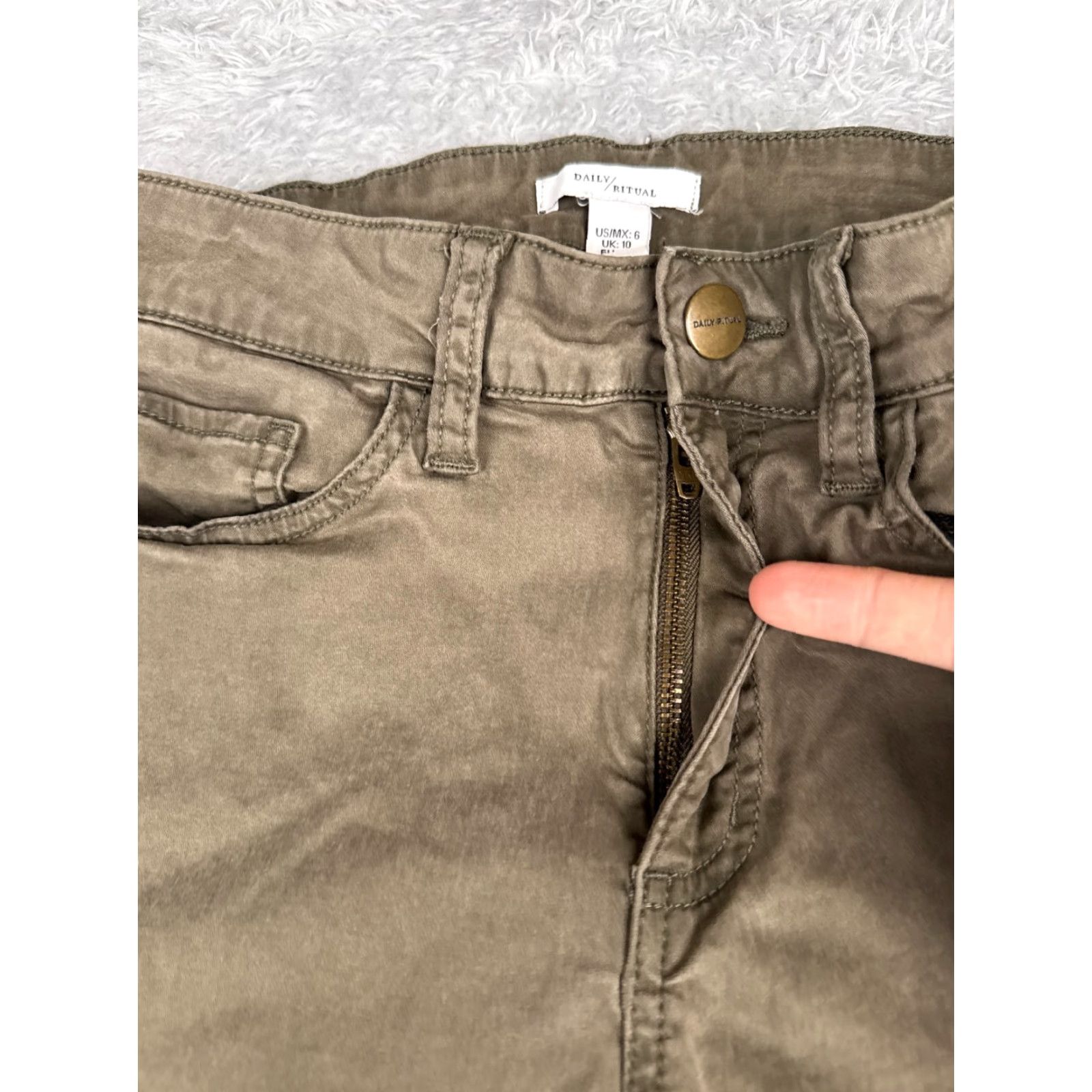 Vintage Daily Ritual Jeans Women's 6 Regular Mid Brown Denim Distressed 5-Pocket Cotton 26x28 Size 28" / US 6 / IT 42 - 5 Thumbnail