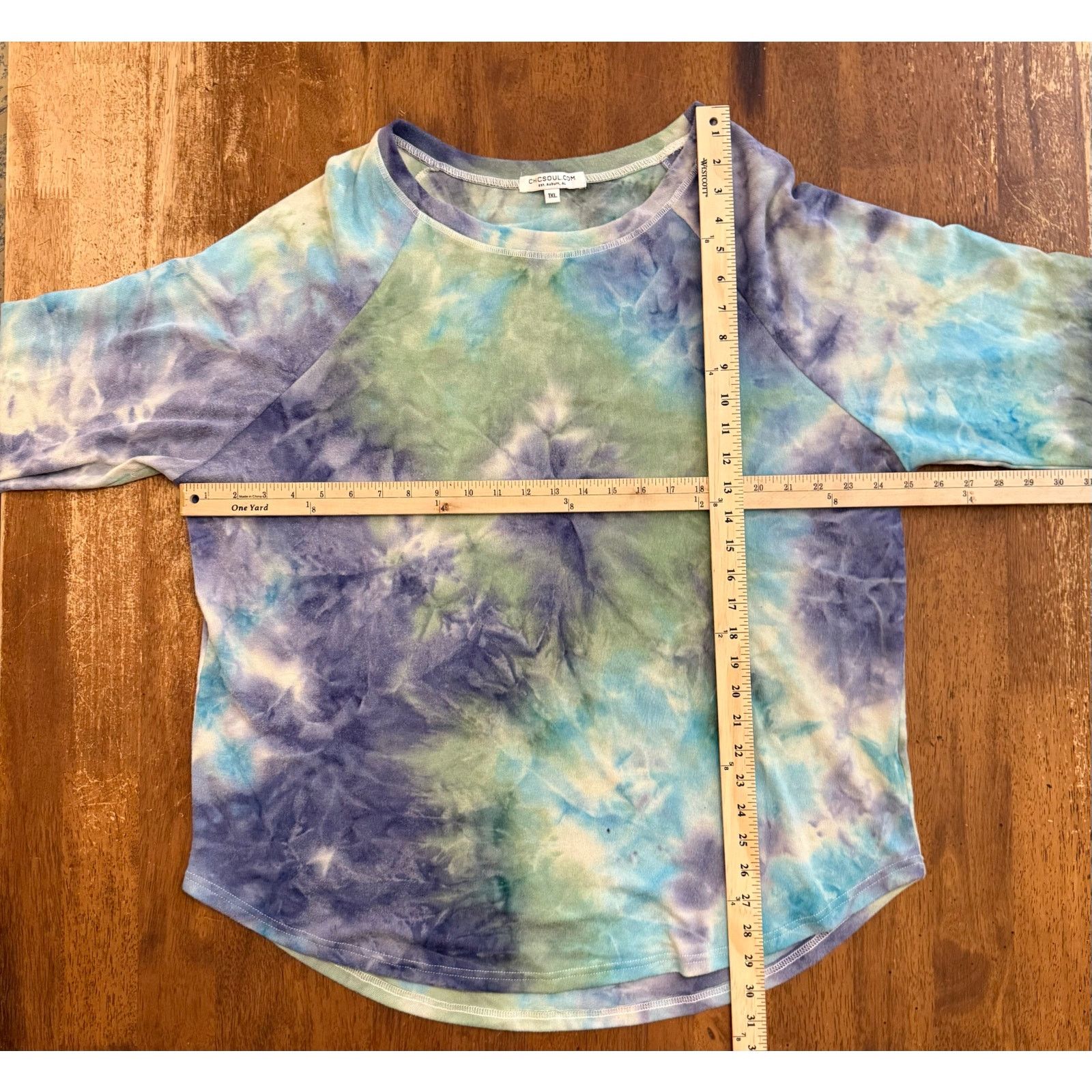 Other EUC Chic Soul Crewneck Tie Dye Long Sleeve Tunic Top 1X Size XXL / US 16-18 / IT 52-54 - 7 Thumbnail