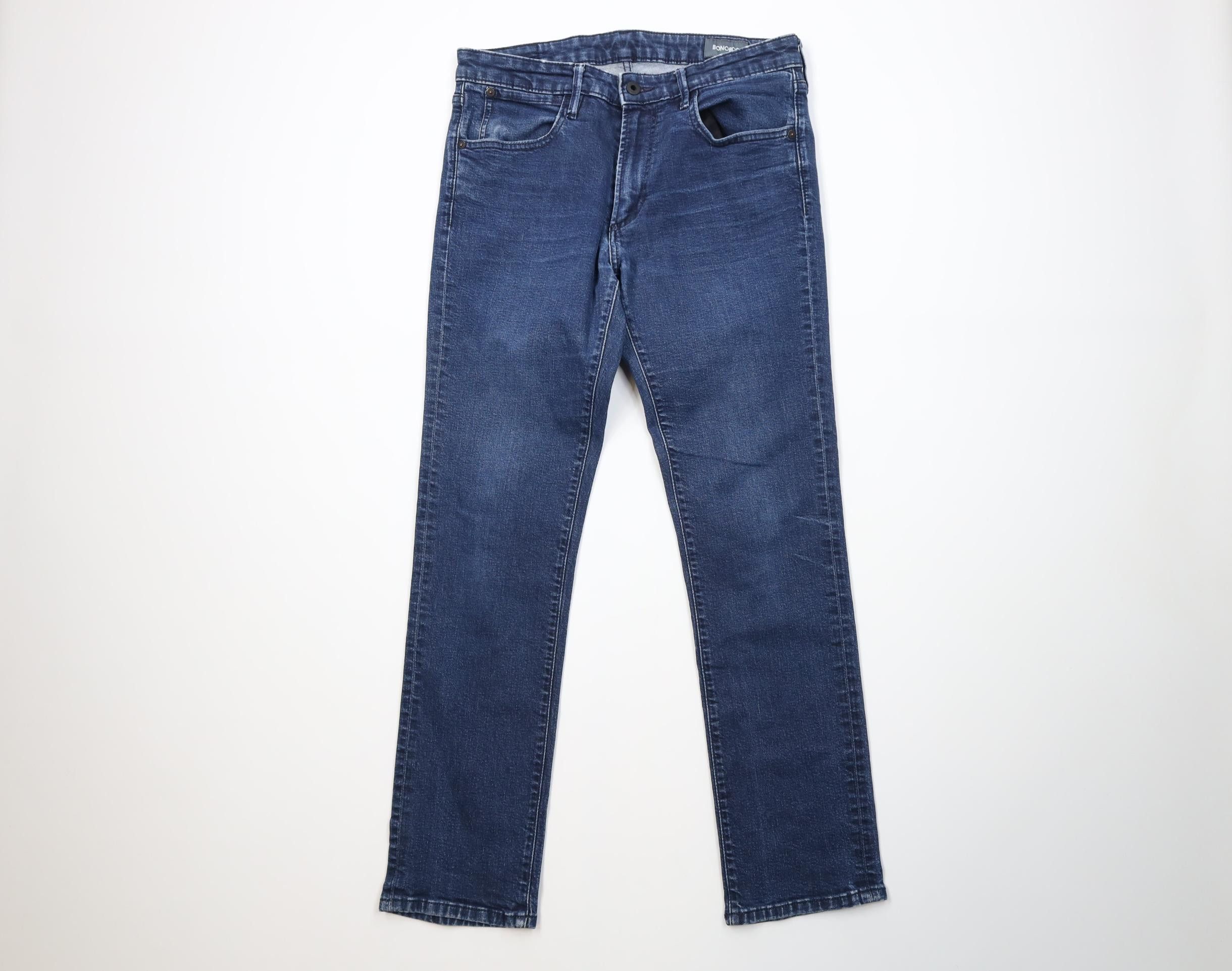 Bonobos Bonobos Faded Stretch Slim Fit Straight Leg Denim Jeans Blue Size US 33 - 1 Thumbnail