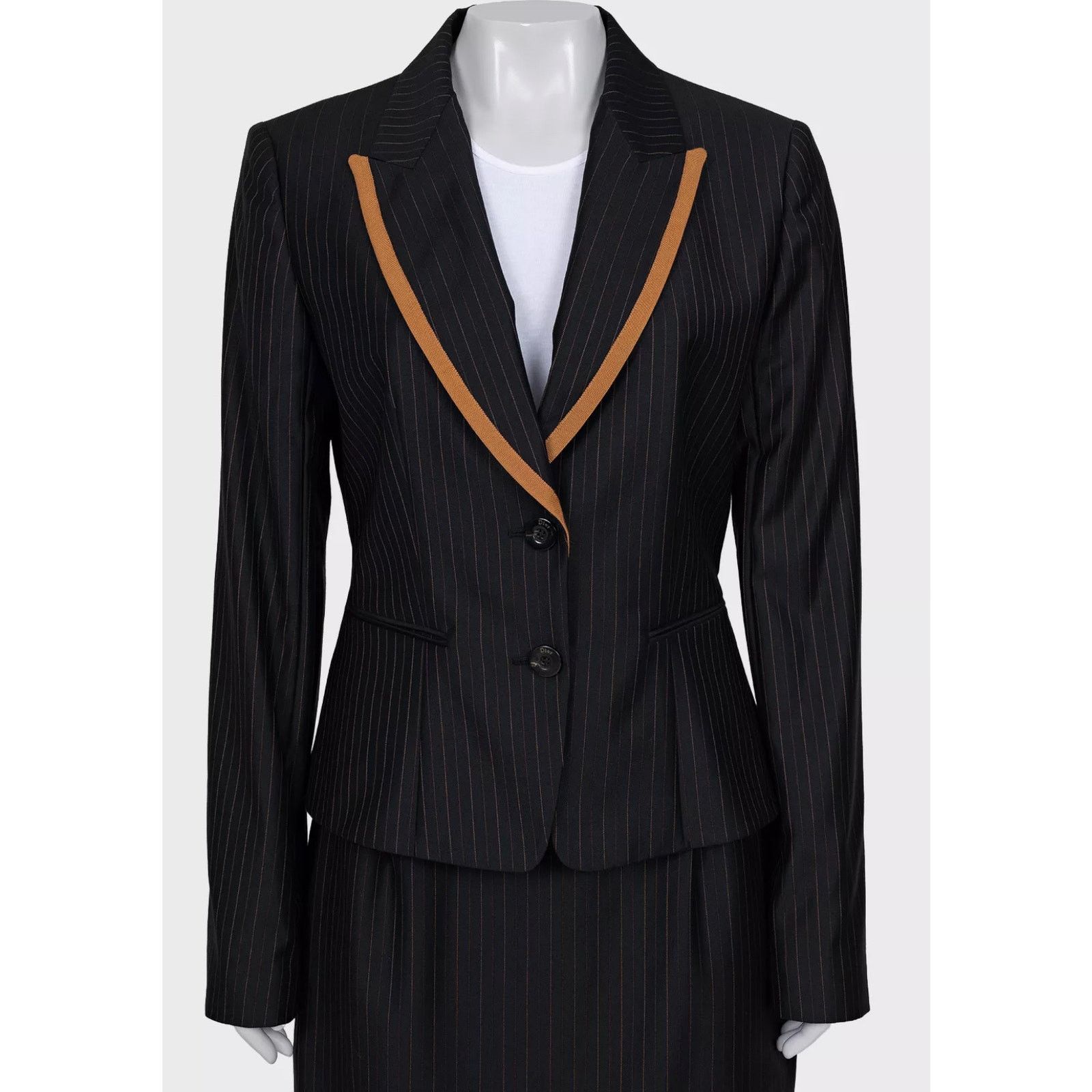 Dior Christian Dior Black Wool Pinstripe Suit Sz. FR44 / XXL Size L / US 10 / IT 46 - 5 Thumbnail