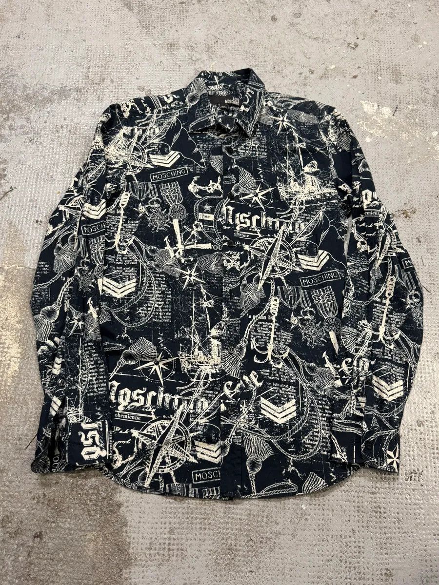 Moschino Moschino Galaxy Map Black & White Shirt Size US S / EU 44-46 / 1 - 1 Thumbnail