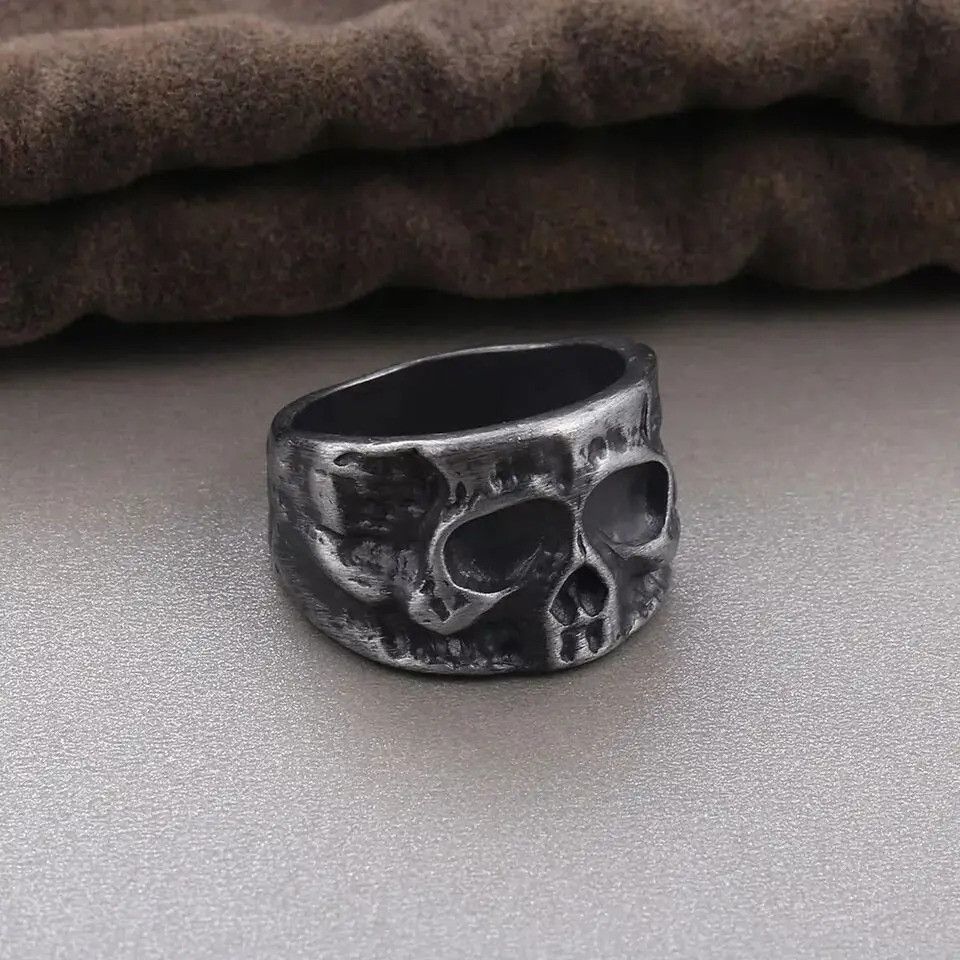 Other Retro Half Face Skull Ring Size ONE SIZE - 4 Thumbnail