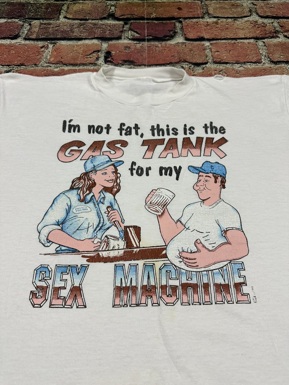 Vintage Vintage Humor I’m Not Fat Gas Tank Sex Machine Beer Belly Size US L / EU 52-54 / 3 - 2 Thumbnail