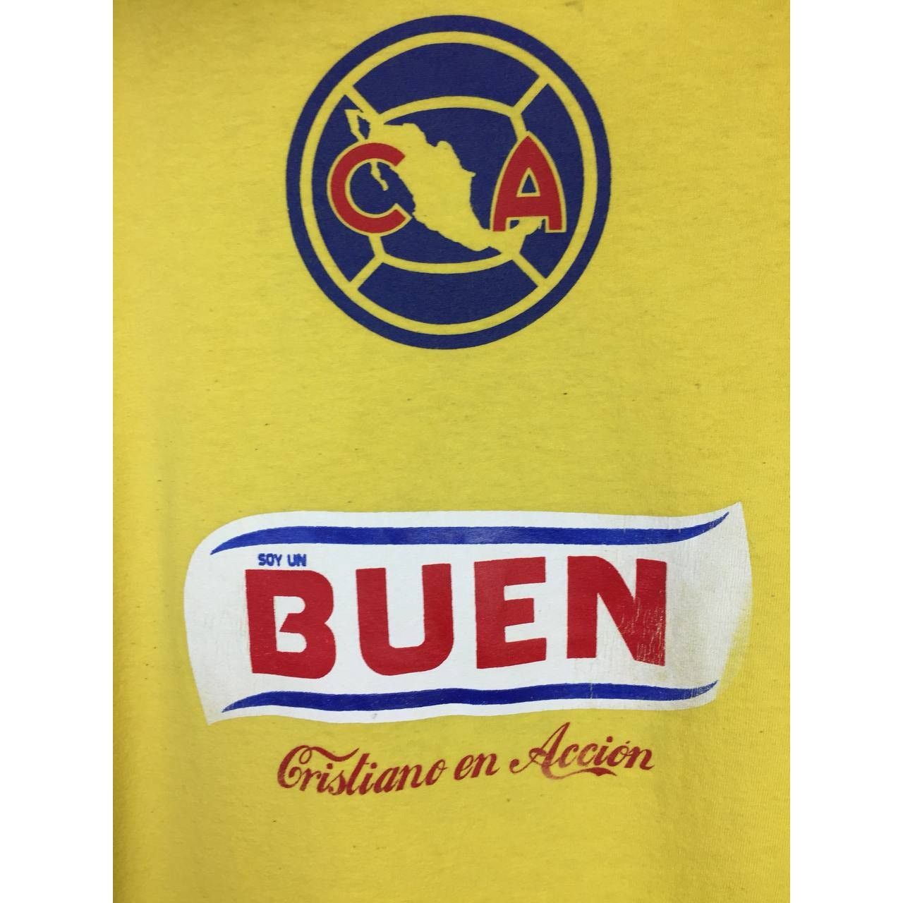 Mexicana × Vintage Vtg Club America Soy Un Buen Cristiono en Accion Soccer Tee Size US L / EU 52-54 / 3 - 4 Thumbnail