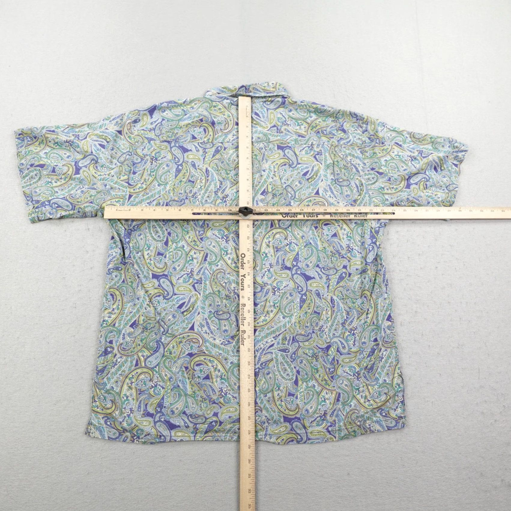 Tori Richard VINTAGE Tori Richard Shirt Hawaiian Aloha Camp Button-Up Mens Large Blue Green Paisley Tropical Size US L / EU 52-54 / 3 - 5 Thumbnail