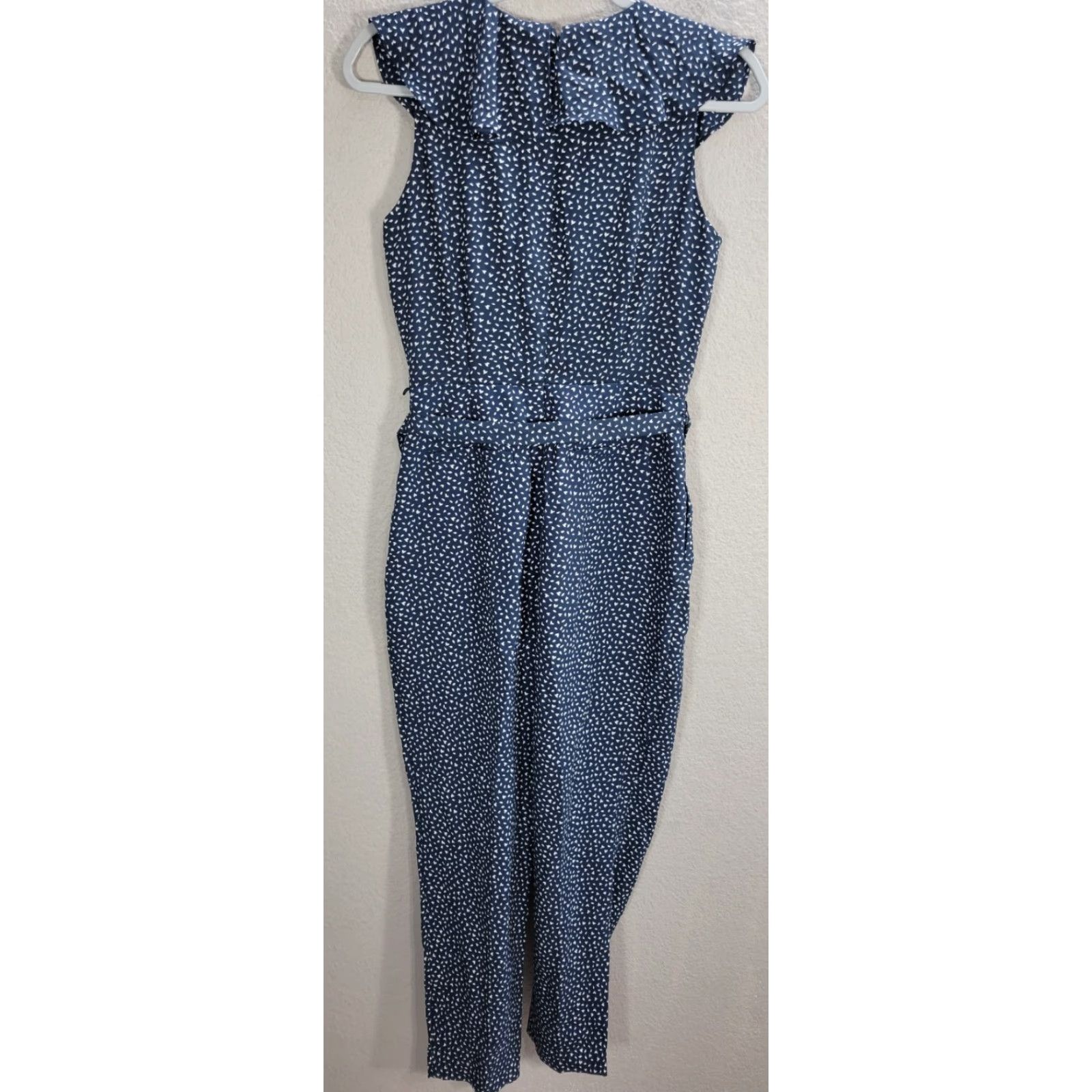 Banana Republic Banana Republic Women’s Romper Blue Ankle Ruffle Sleeveless Tie NWT Size 0 Size 25" / US 0 / IT 36 - 7 Thumbnail