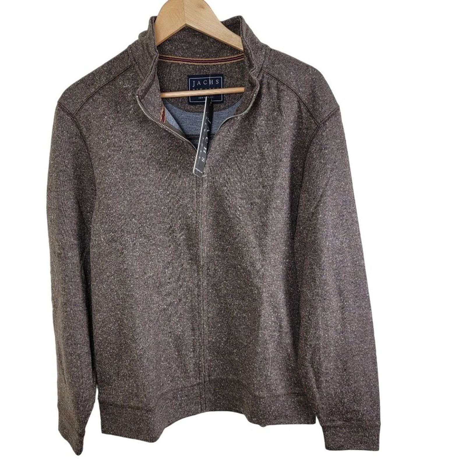 JACHS NY JACHS Mens Full Zip Knit Sweater size L Brown Size US L / EU 52-54 / 3 - 7 Thumbnail