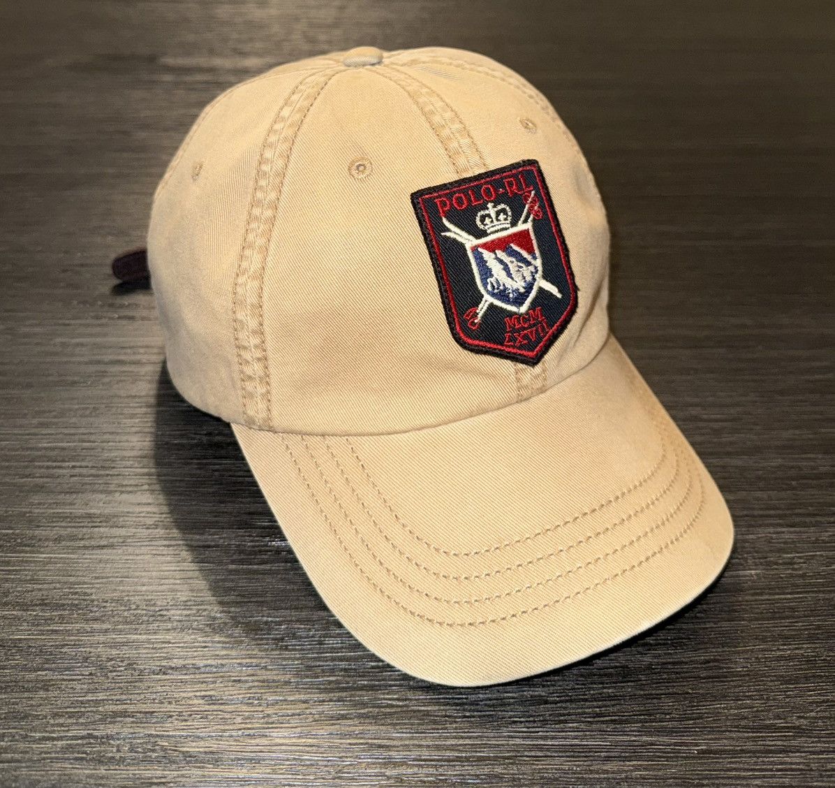 Polo Ralph Lauren Polo Ralph Lauren Crest Strapback Hat Khaki Leather Back Size ONE SIZE - 1 Thumbnail