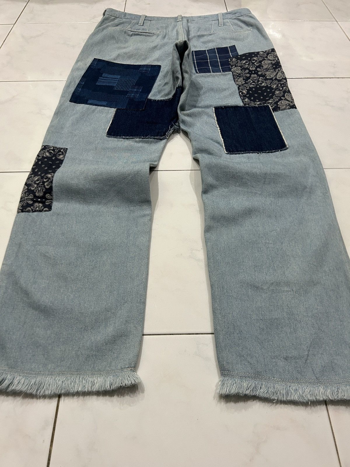 Japanese Brand Y2K Niko And Unstudied Patchwork Sashiko Bandana Jeans Size US 32 / EU 48 - 9 Thumbnail
