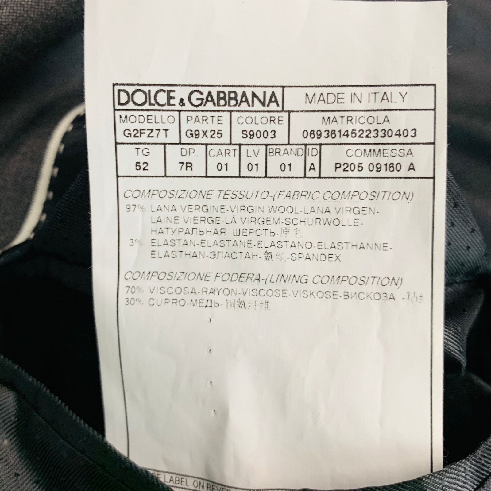 Dolce & Gabbana DOLCE & GABBANA Size 42 Black Grey Wool Blend Sport Coat Size 42R - 8 Thumbnail