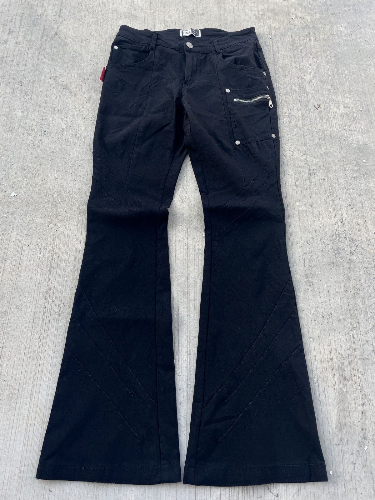 Japanese Brand 2000s JAPANESE BRAND OZZ ON BONDAGE FLARE PANTS PUNK ARCHIVE Size 26" / US 2 / IT 38 - 1 Thumbnail