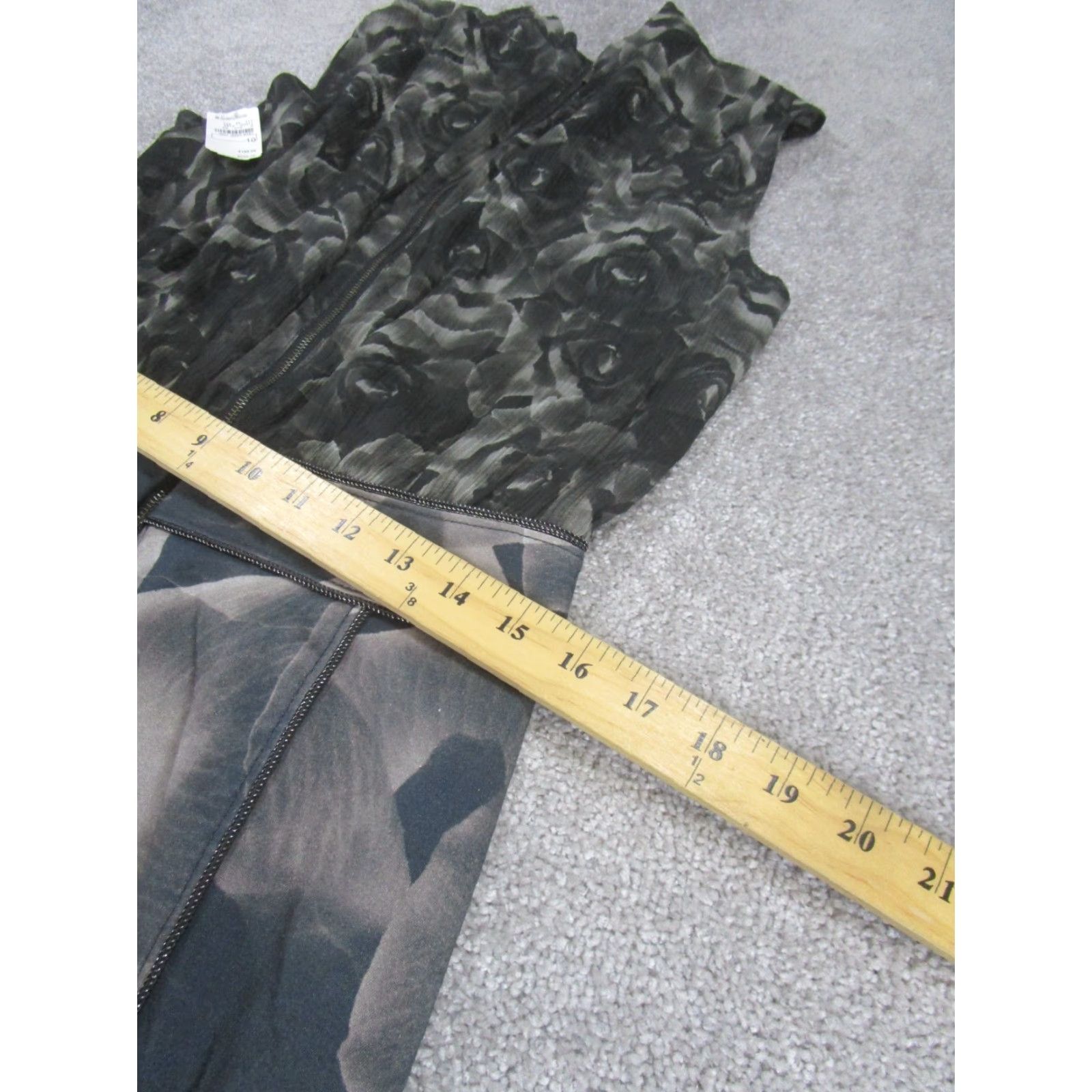 Vintage Rachel Roy Sheath Dress Womens 10 Floral Print Sleeveless Midi Black Cotton Blend Size L / US 10 / IT 46 - 5 Thumbnail