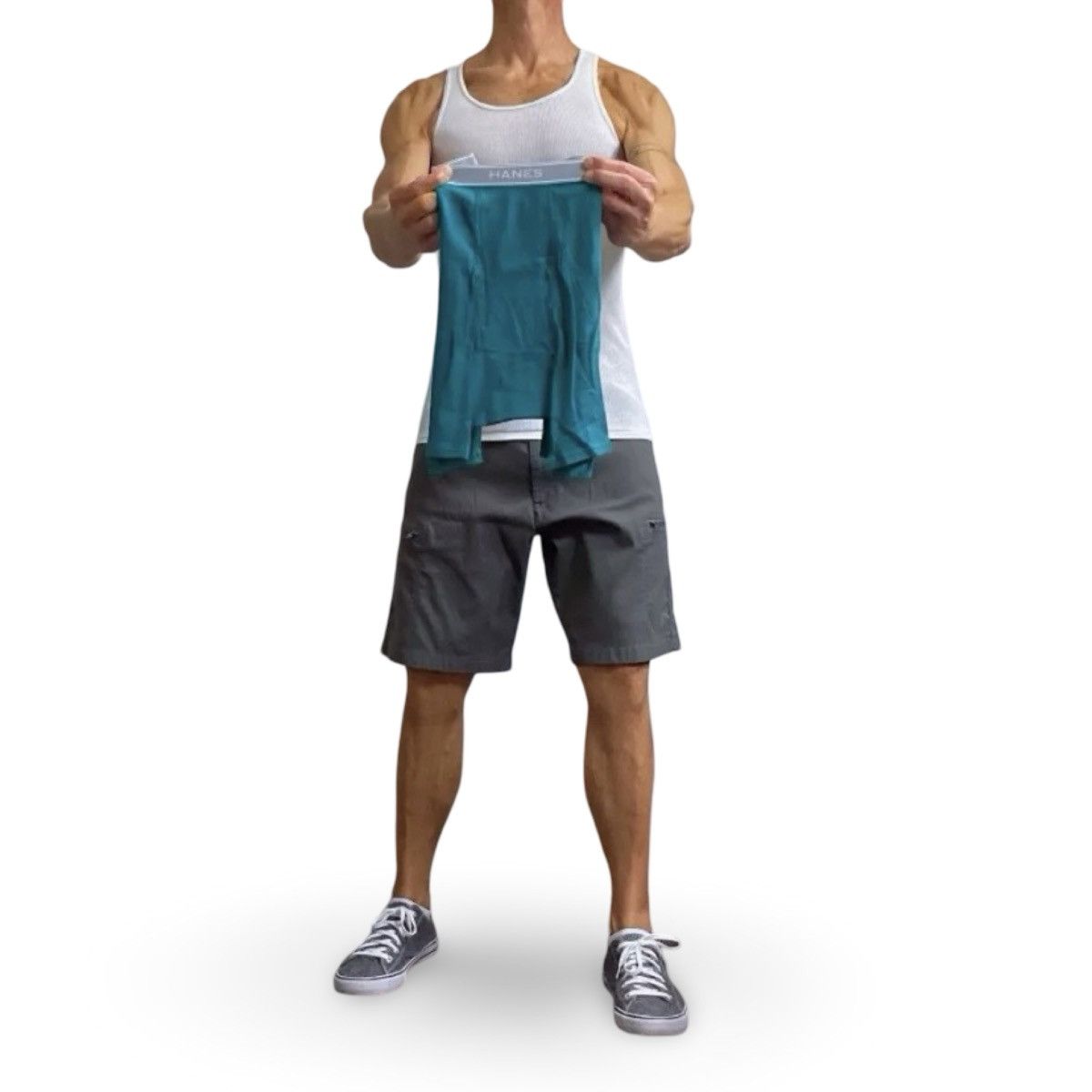 Hanes Hanes Teal / Gray Men’s Underwear Boxer Briefs Size Medium Size 34 - 2 Thumbnail