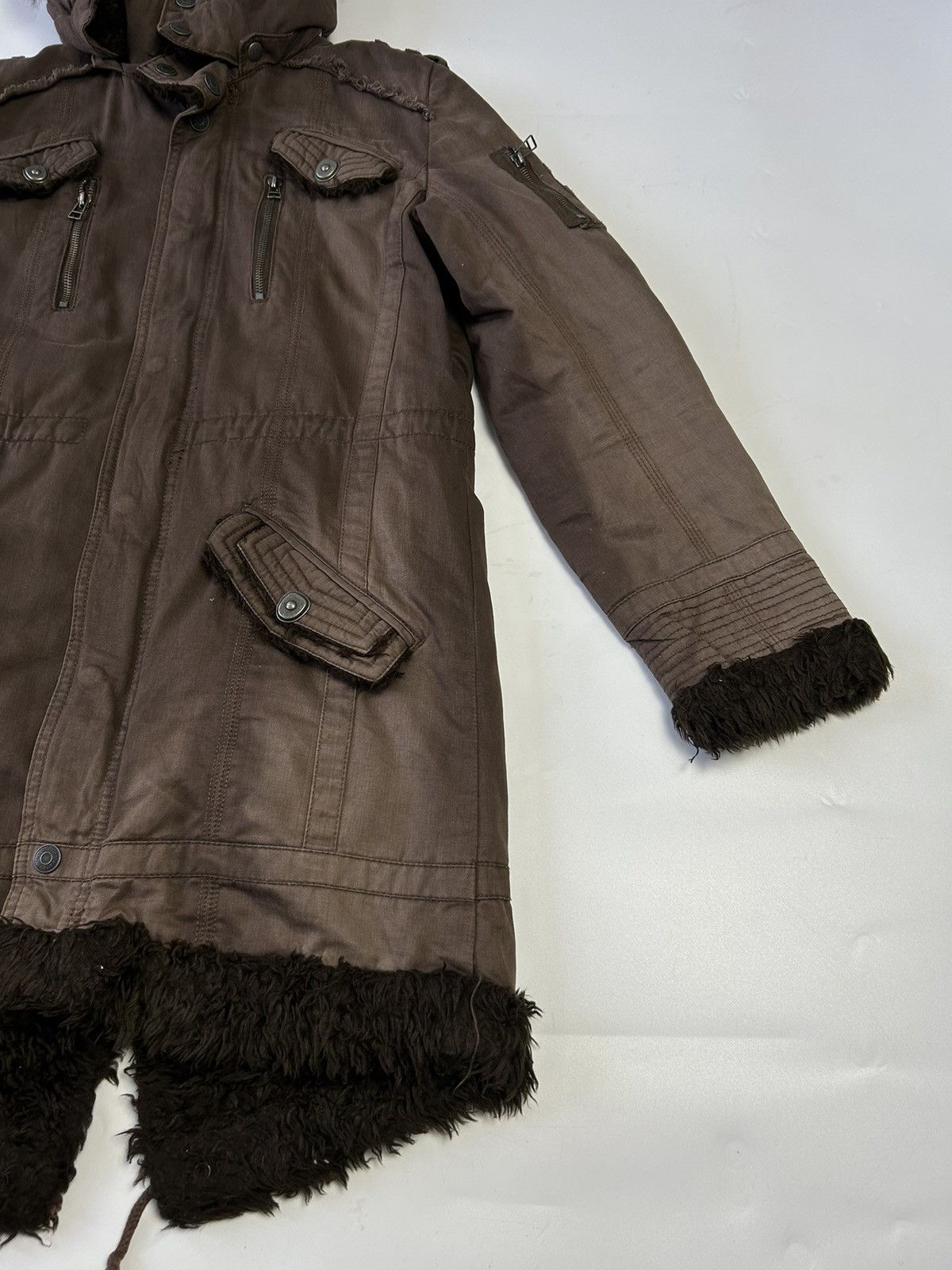 In The Attic × Japanese Brand IN THE ATTIC MULTI POCKET FUR HOODIE PARKA JACKET Size US M / EU 48-50 / 2 - 3 Thumbnail