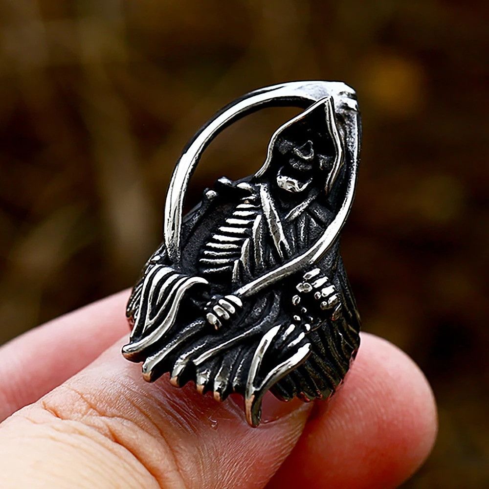 Vintage Vintage Unique Skull Ring Size ONE SIZE - 1 Thumbnail