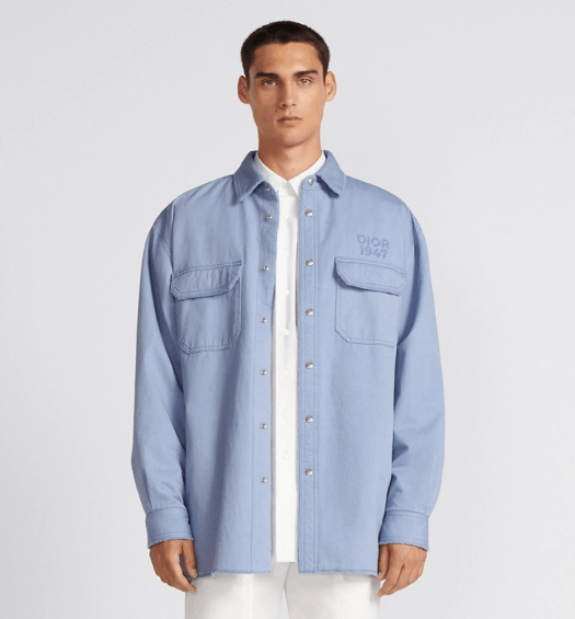 Dior o1w1db10525 413D58 Overshirt in Blue Size US L / EU 52-54 / 3 - 4 Thumbnail