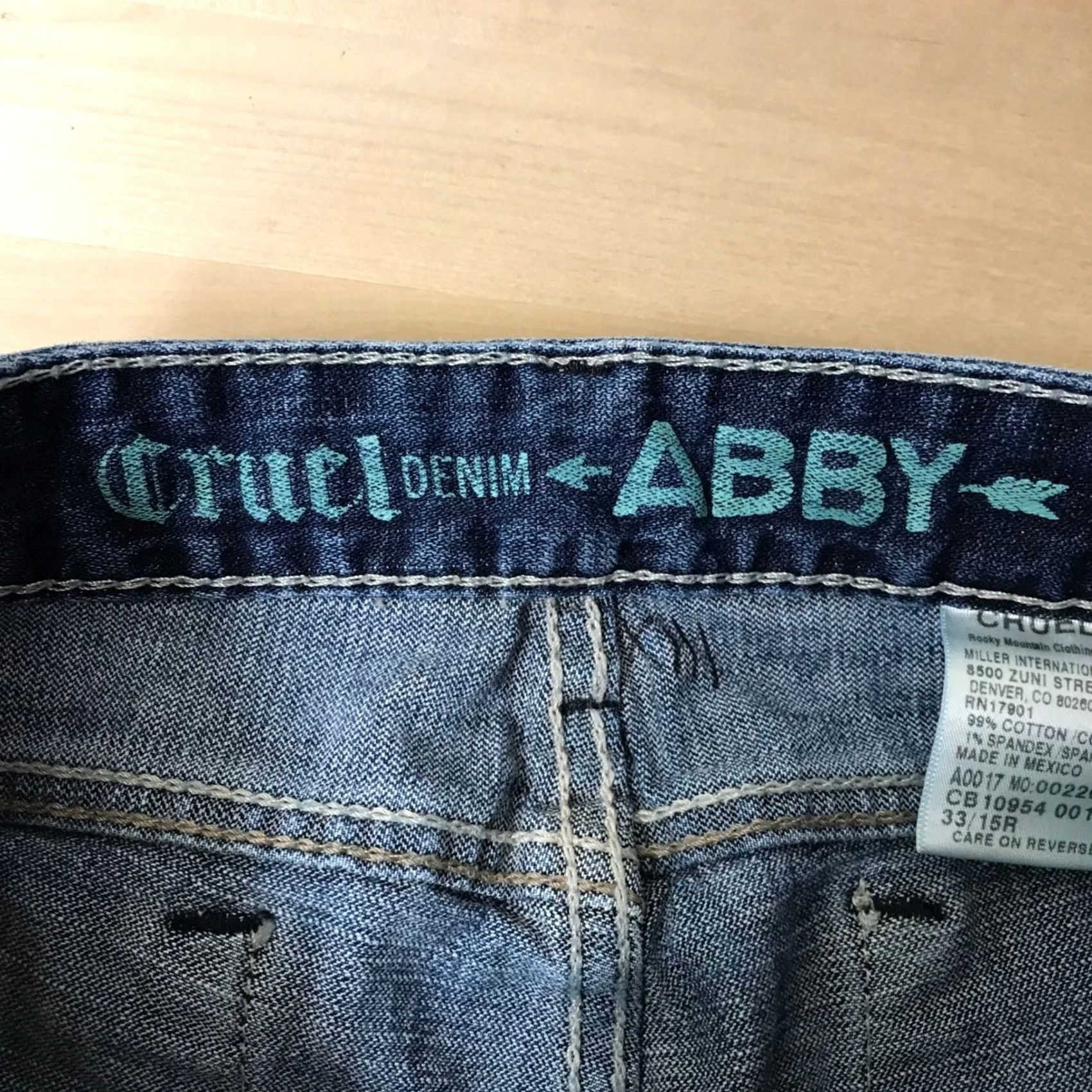 Denime Cruel Denim Abby Blue Distressed Ripped Jeans Women Size 33 Size 24" / US 00 / IT 34 - 7 Thumbnail