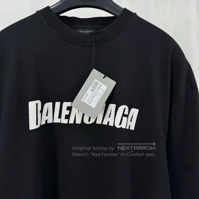 Balenciaga Balenciaga Distressed Logo Print T-shirt. Size US XXS / EU 40 - 3 Thumbnail