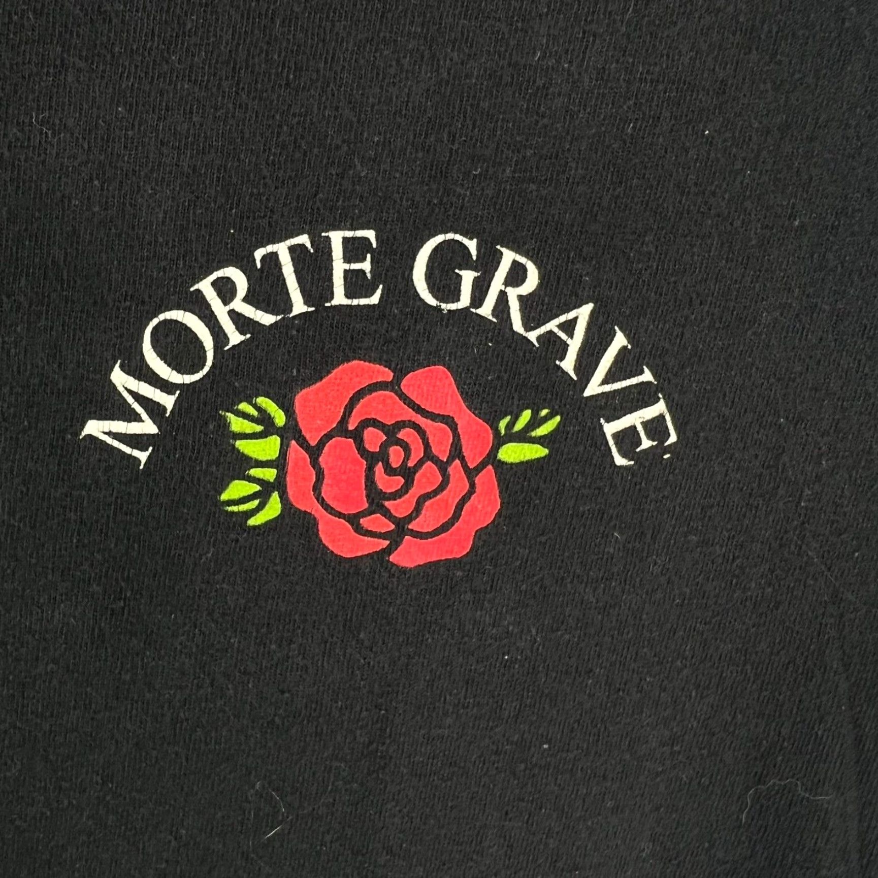 Vintage Morte Grave T-Shirt Mens Size M Black Graphic Skull Rose Goth Crew Neck Short Sleeve 40 in Cotton Men Size US M / EU 48-50 / 2 - 3 Thumbnail