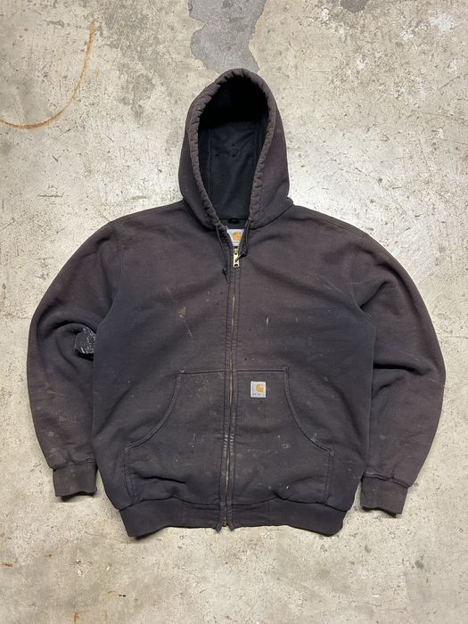 Vintage Vintage 90’s Carhartt Waffle Lined Zip Up Hoodie | Grailed